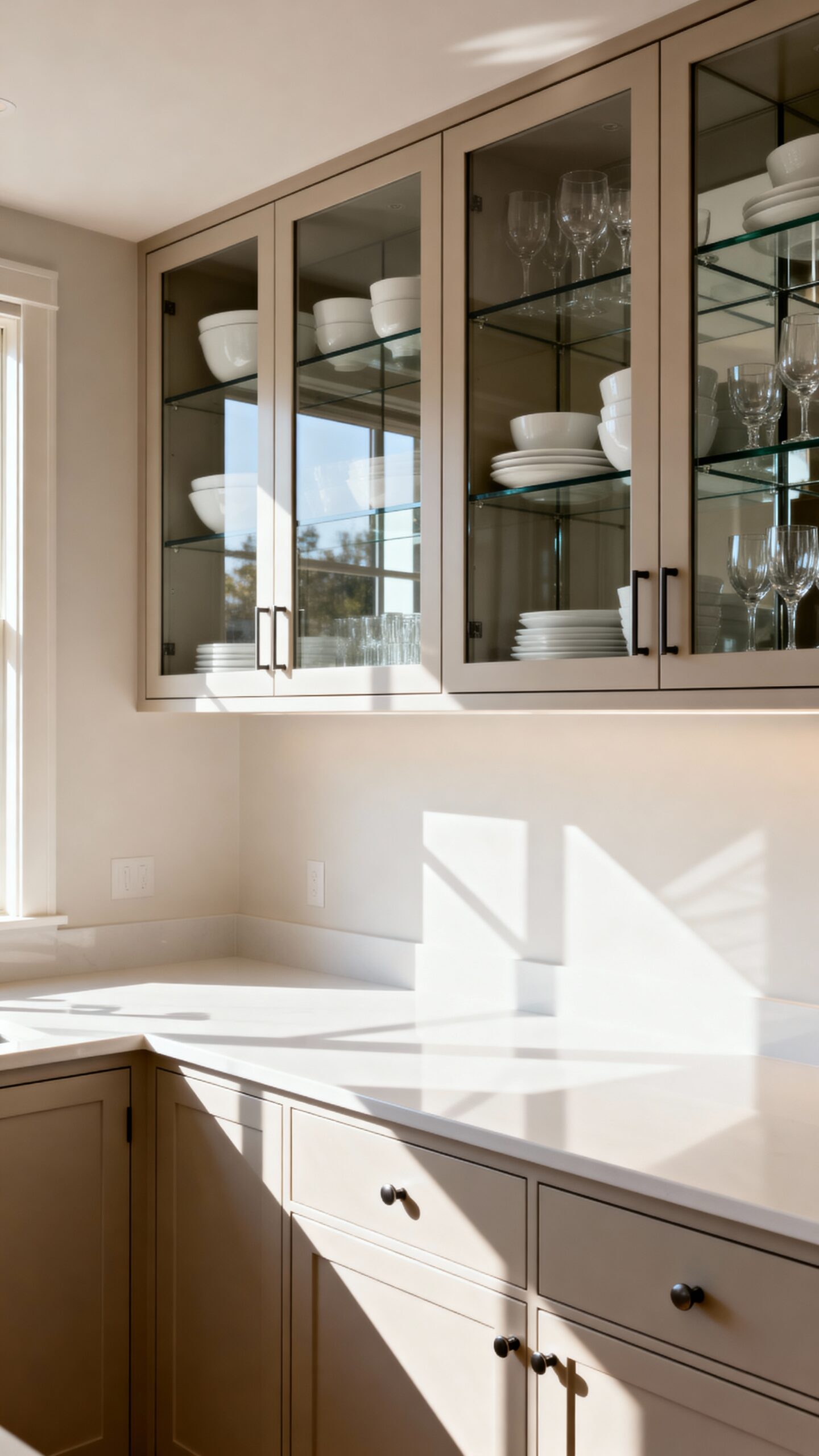 elegant glass cabinet door transformation