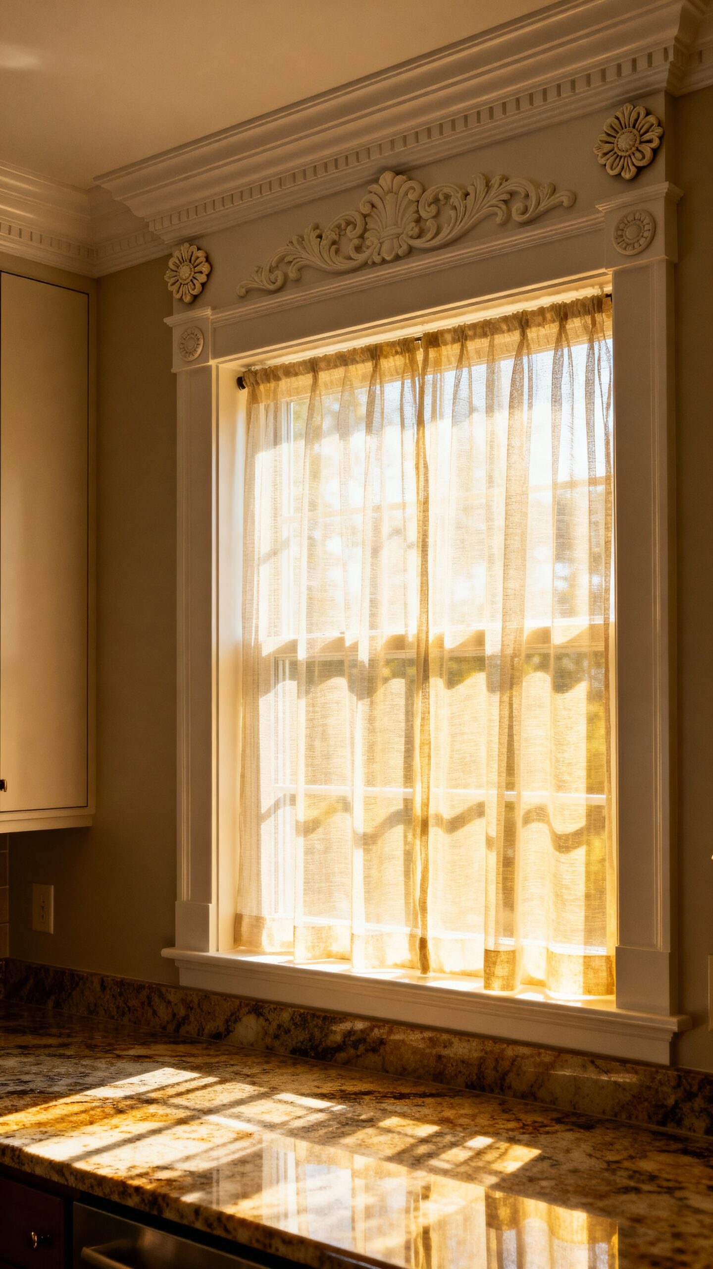 elegant kitchen window trim character