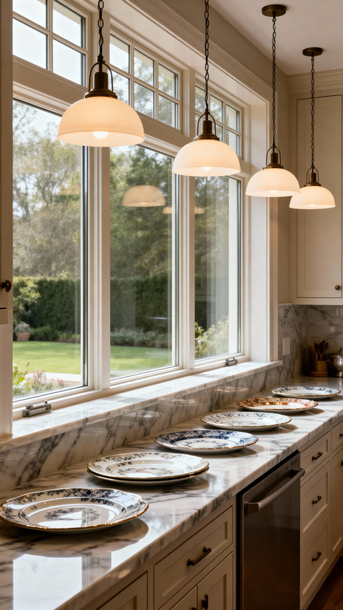 entertaining focused kitchen pass through design