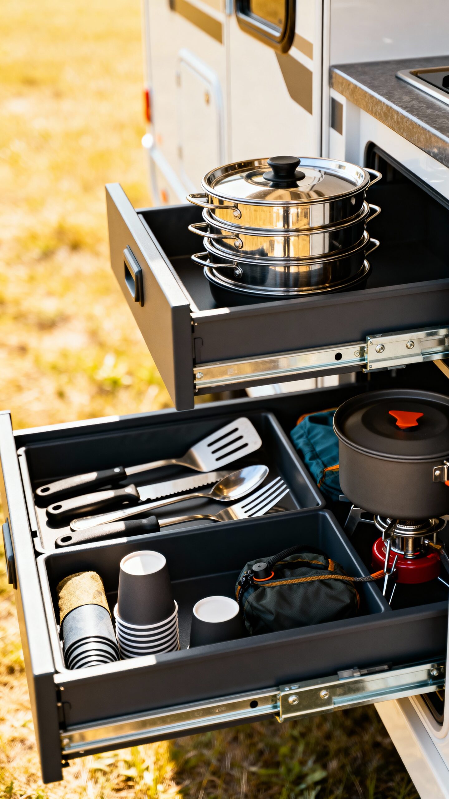 external cooking essentials access