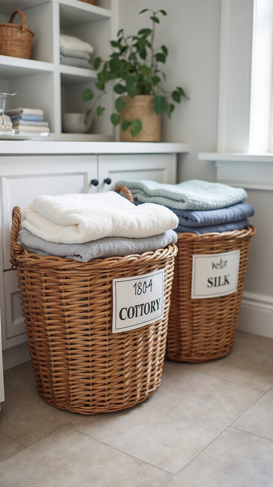 fabric specific laundry sorting bins