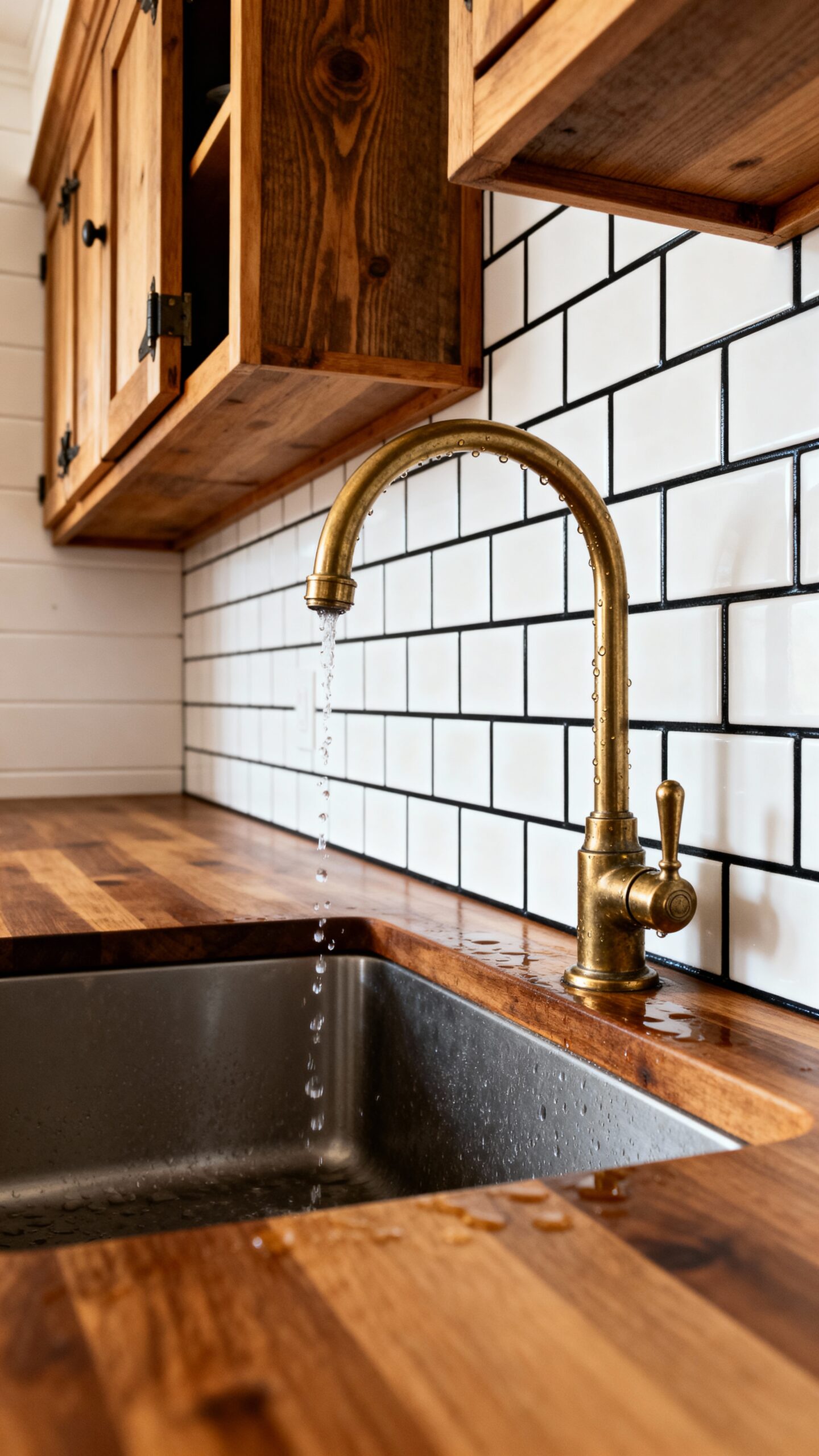 farmhouse aesthetic subway tile backsplashes