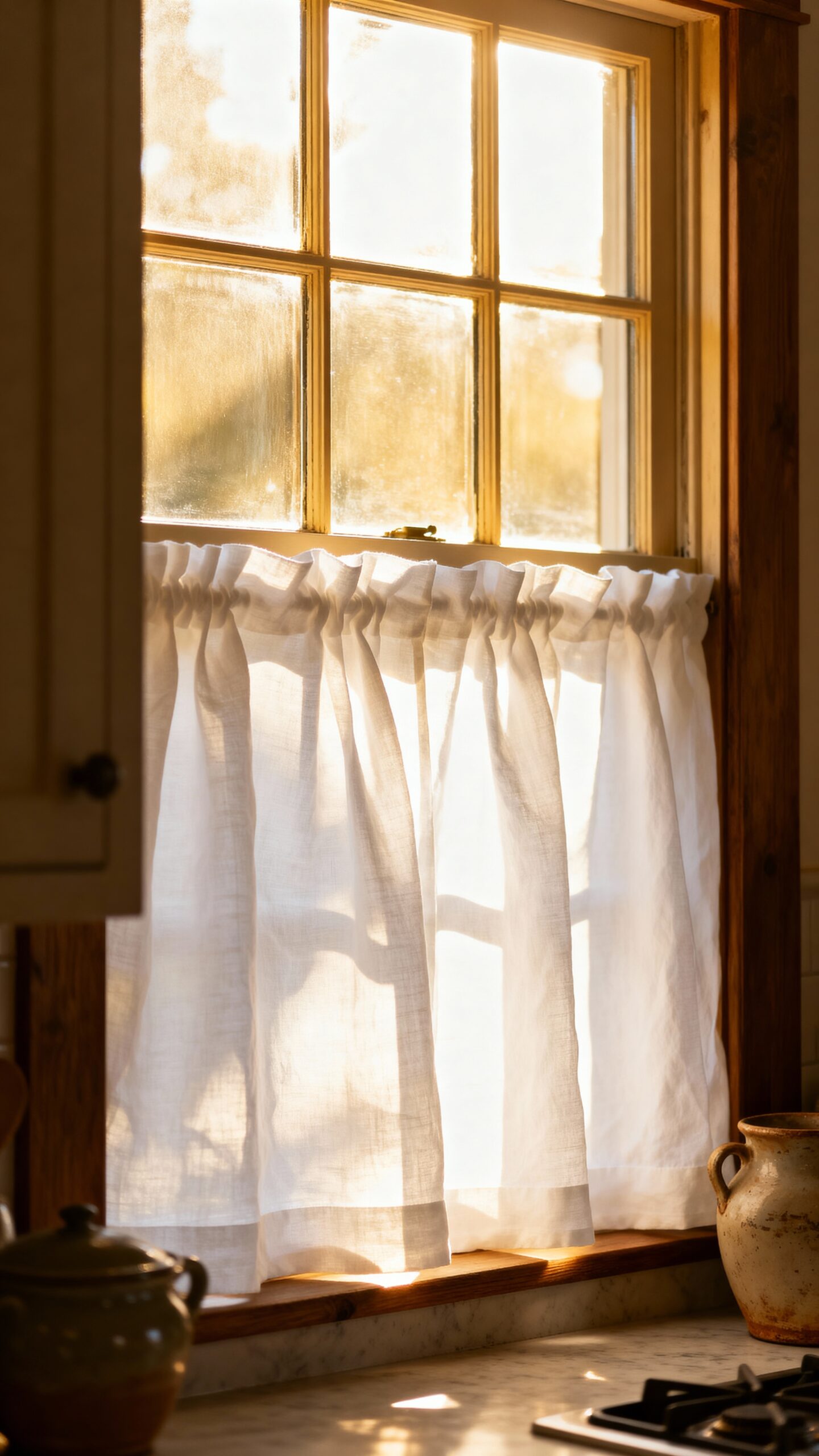 farmhouse charm caf curtain window coverage