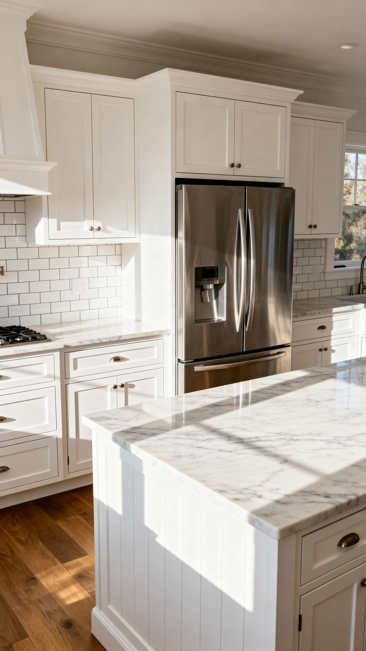 farmhouse charm with subway tile