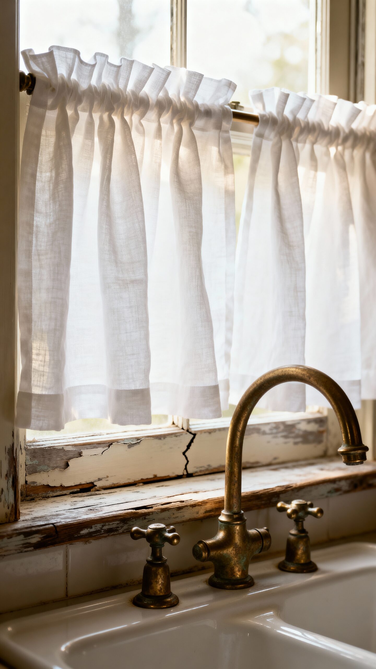 farmhouse inspired kitchen sink window treatments
