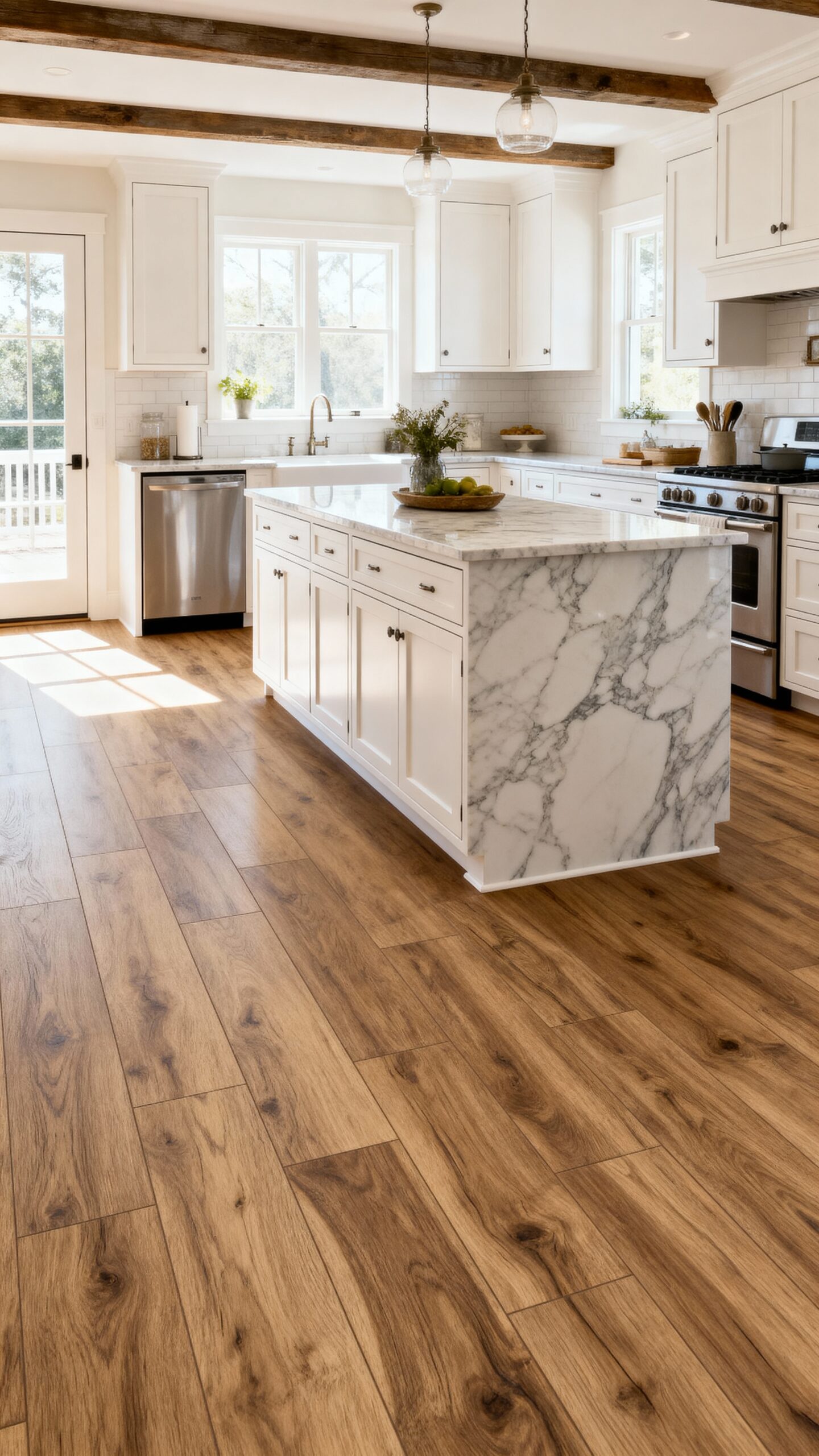 farmhouse inspired waterproof durable wood look flooring