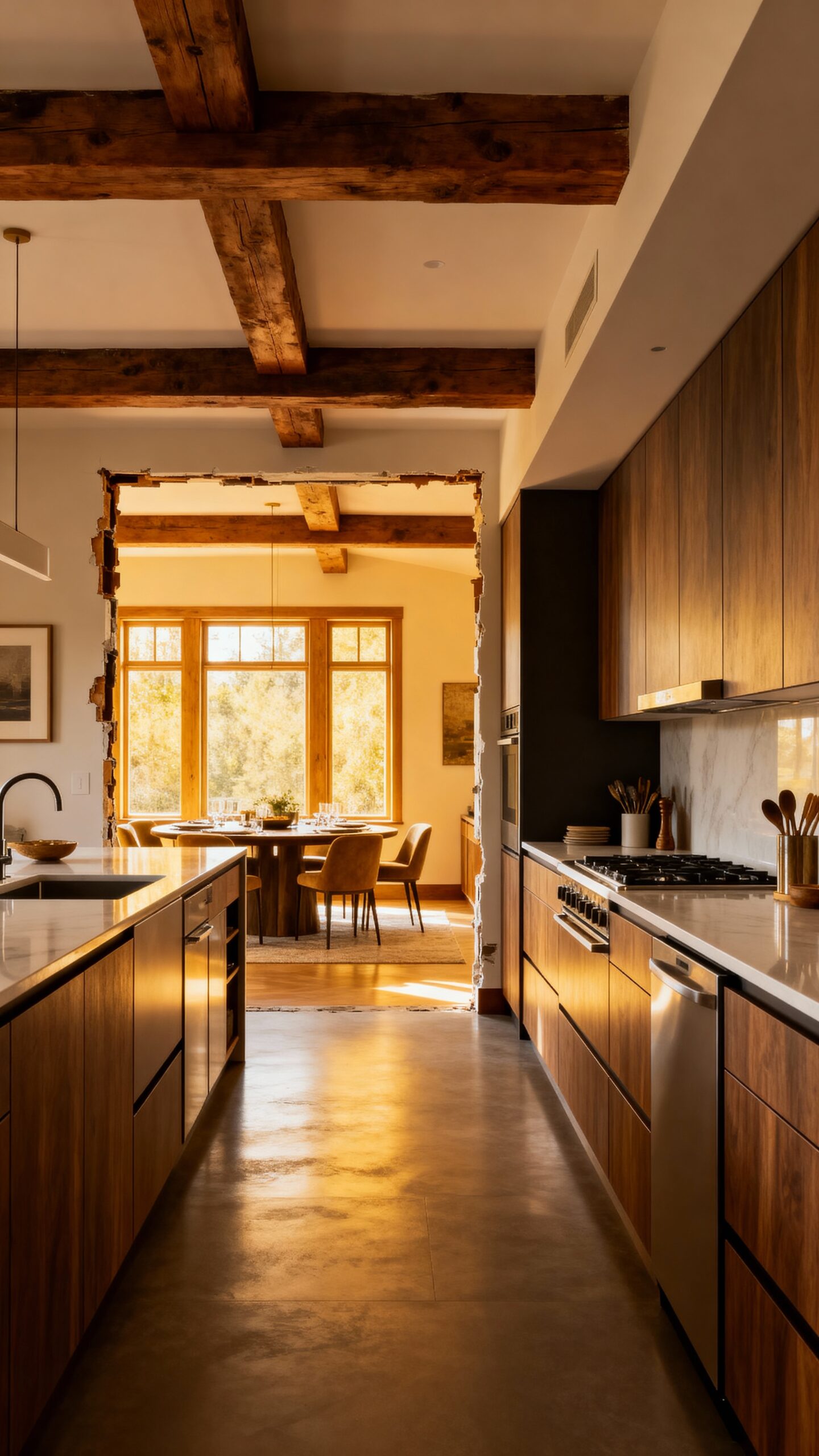 flexible kitchen and dining blend