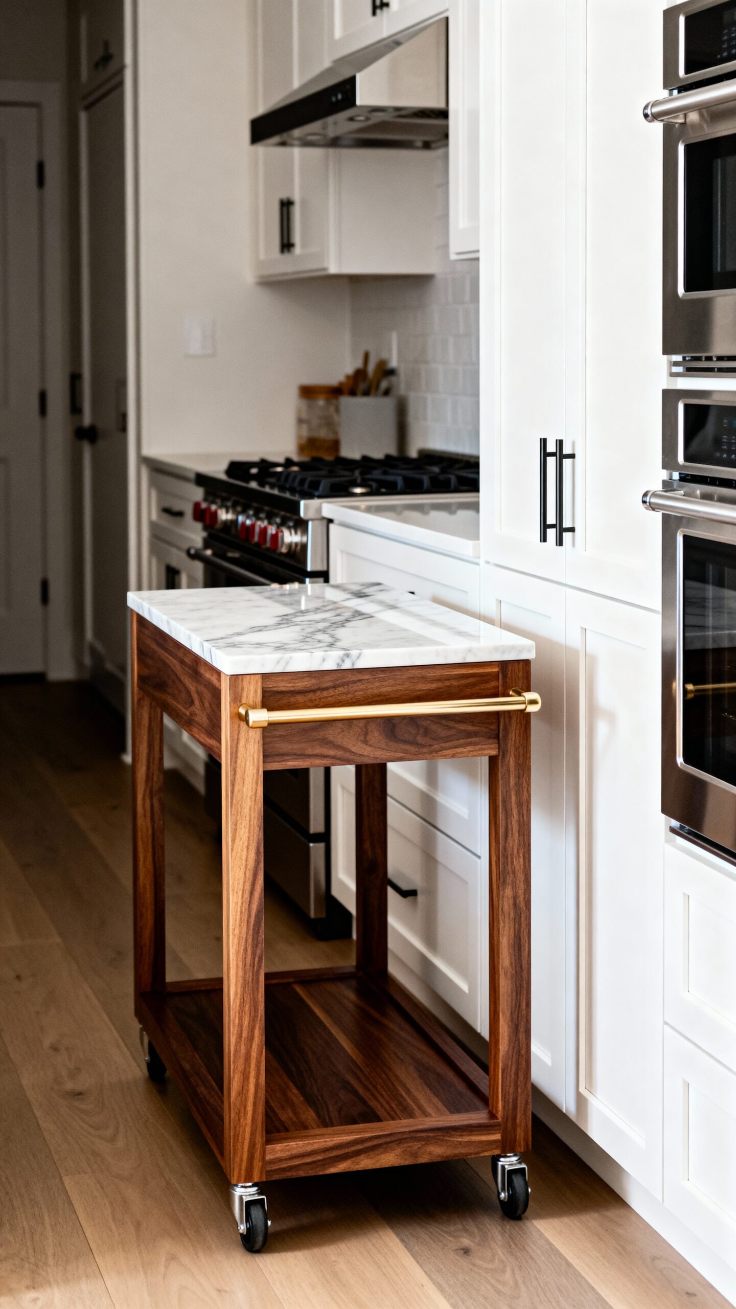 flexible mobile storage focused kitchen cart