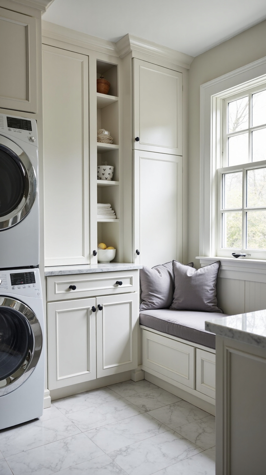 functional comfortable and customizable laundry space