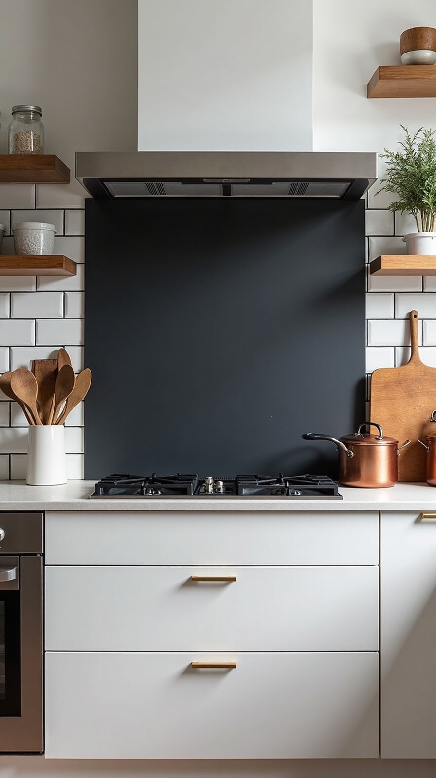 functional creative organized interactive chalkboard backsplash