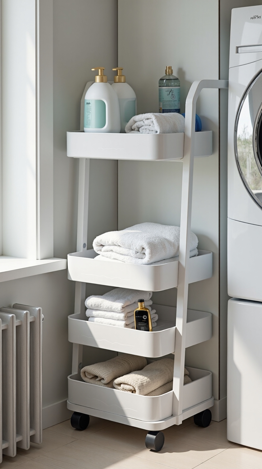 functional mobile organized laundry storage