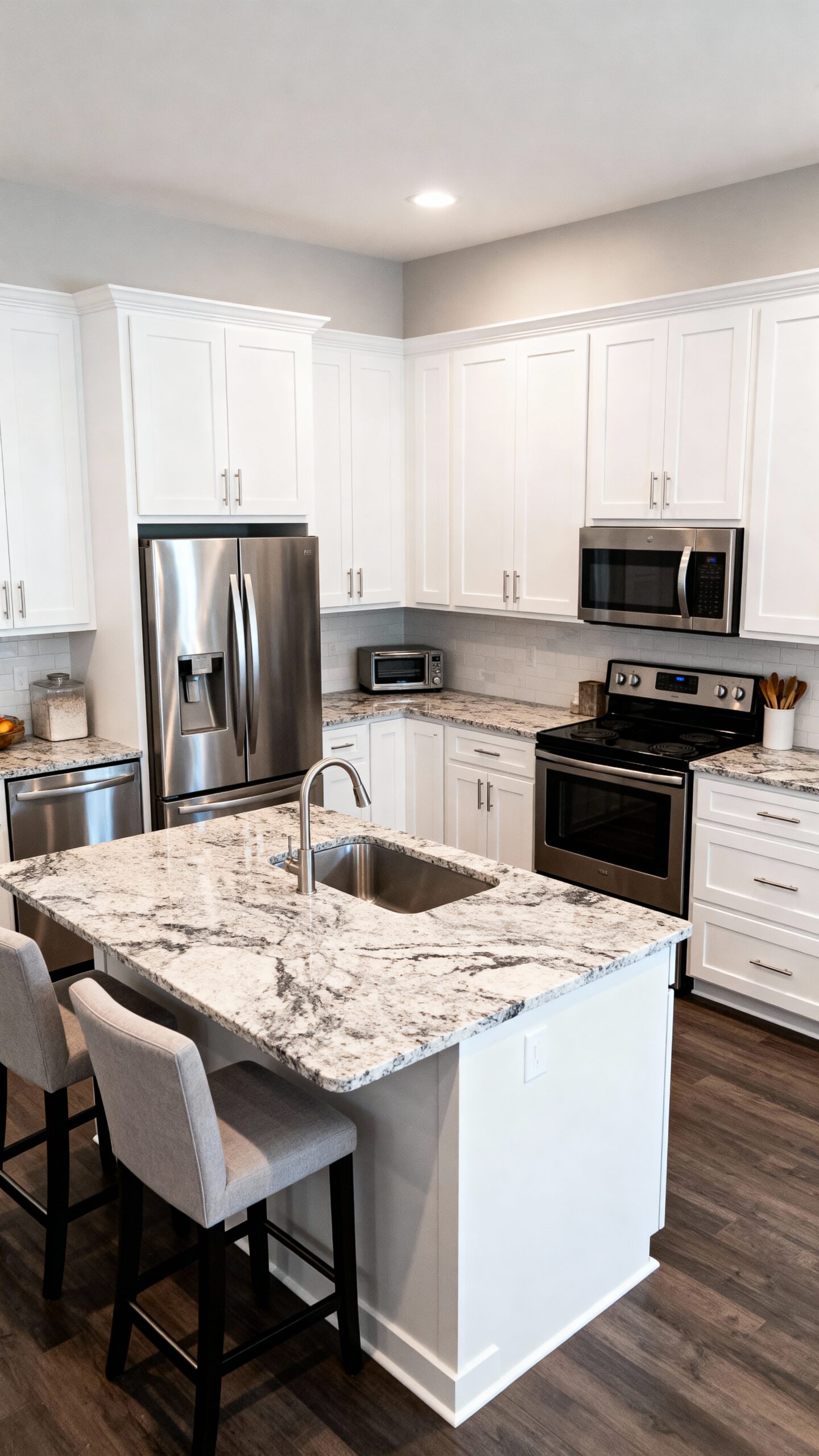 functional u shaped open concept kitchen