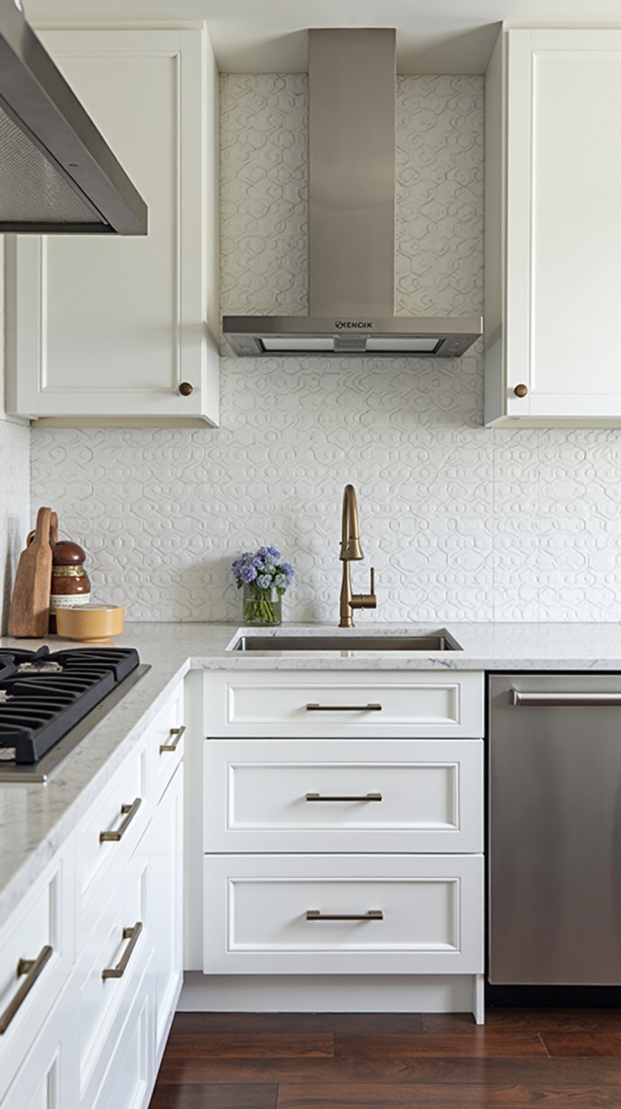 geometric tile patterns captivating kitchen design