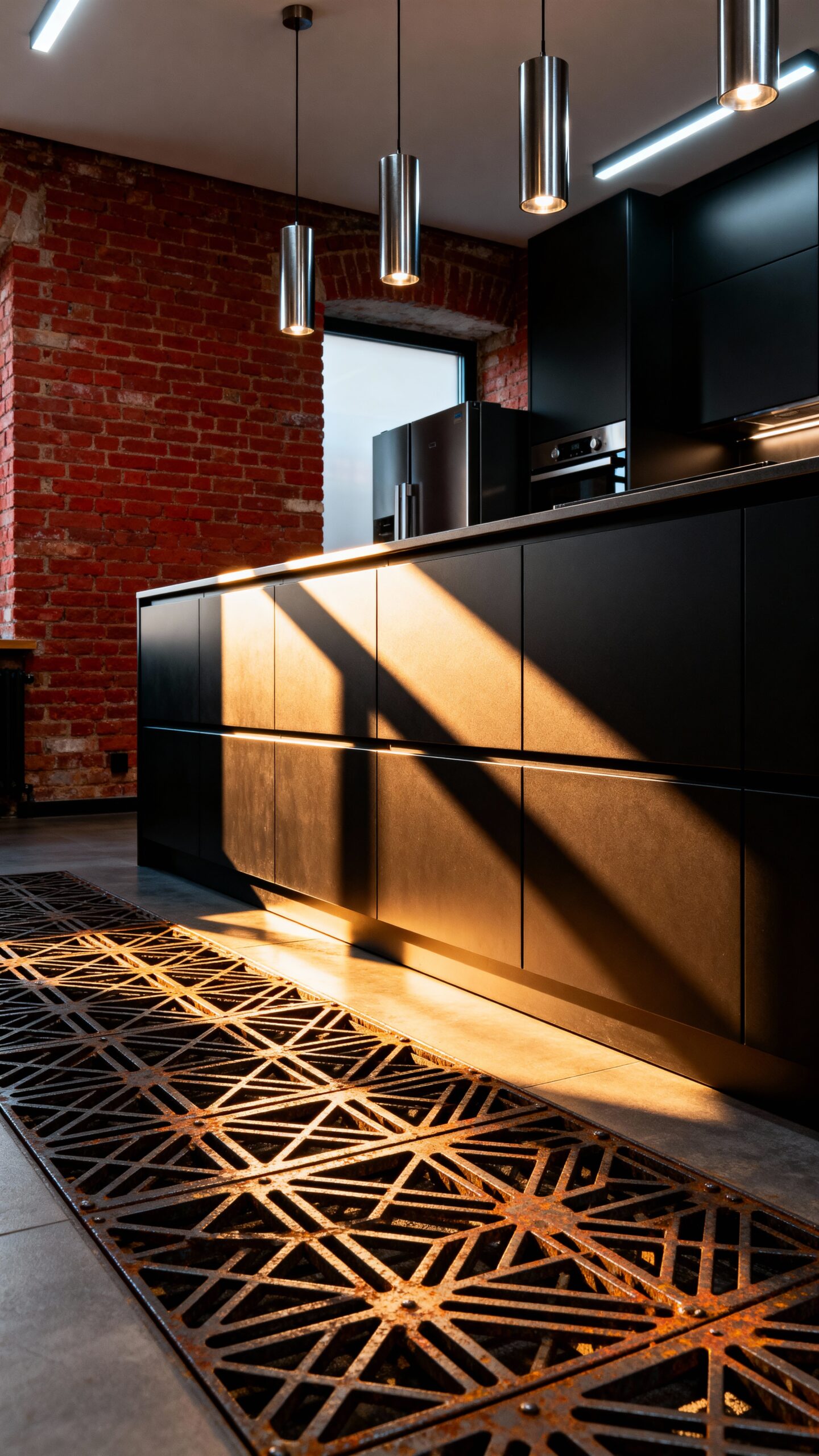 gritty urban industrial kitchen workspace