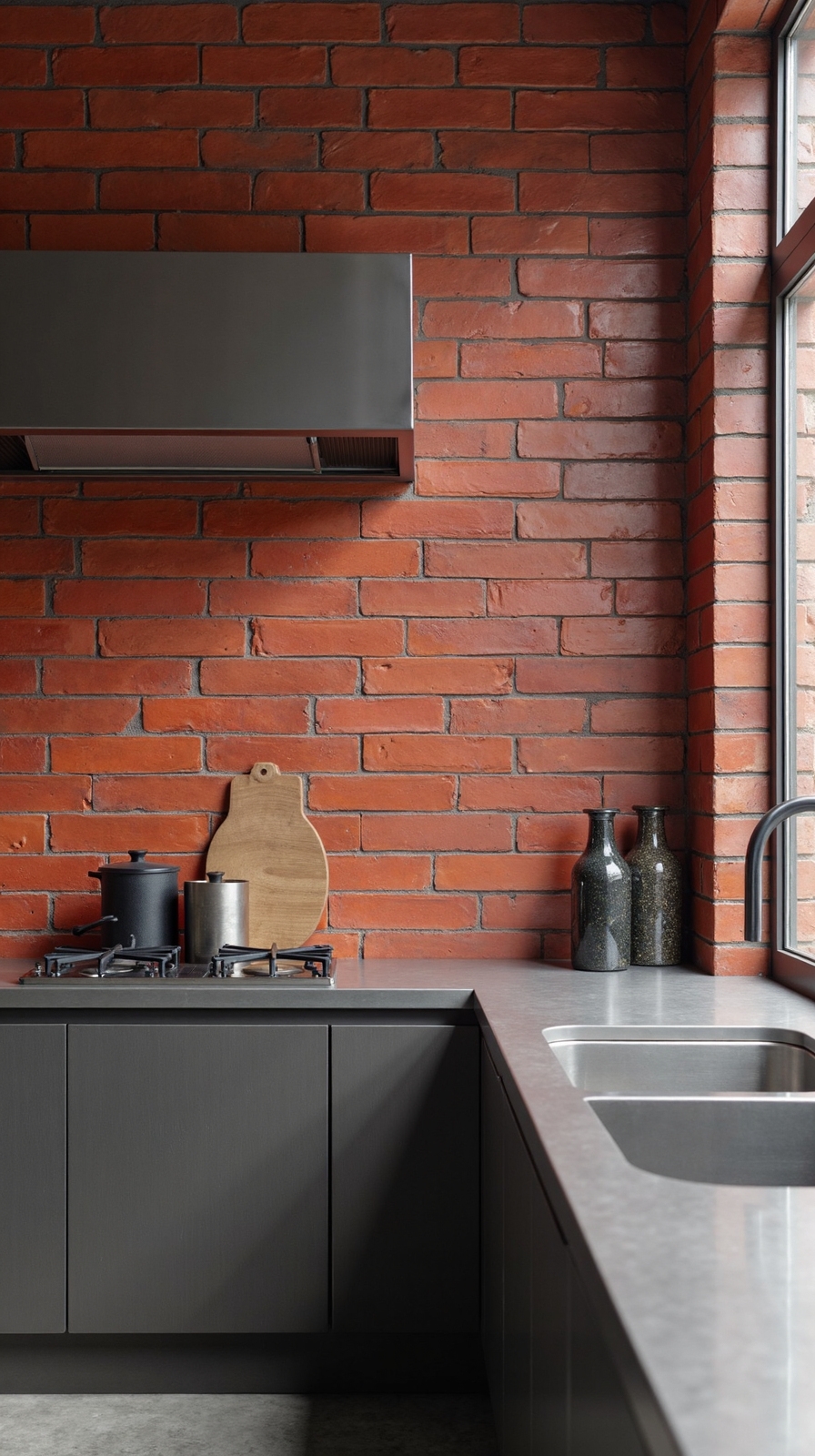 industrial chic backsplash transformation