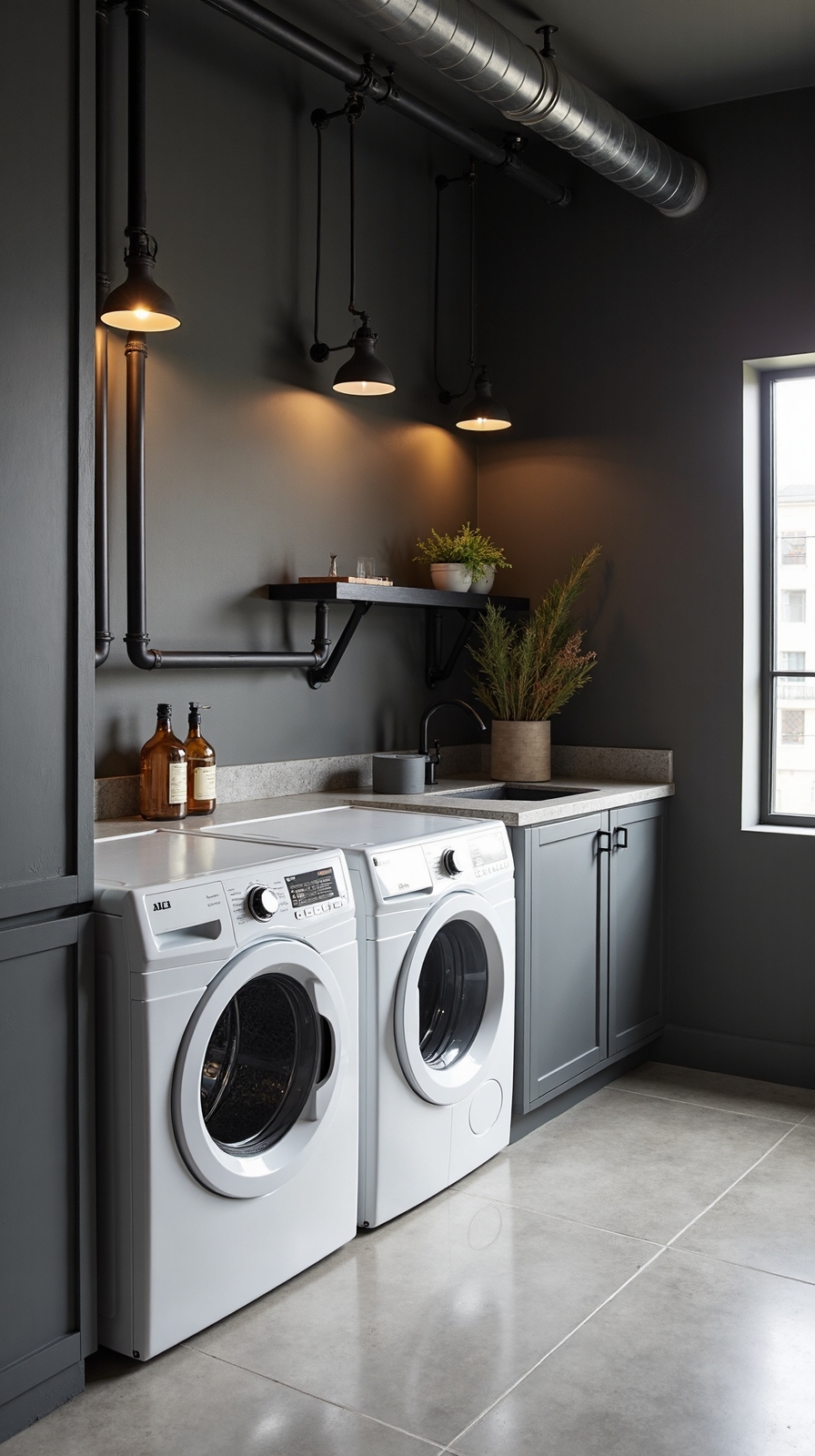 industrial chic laundry sanctuary