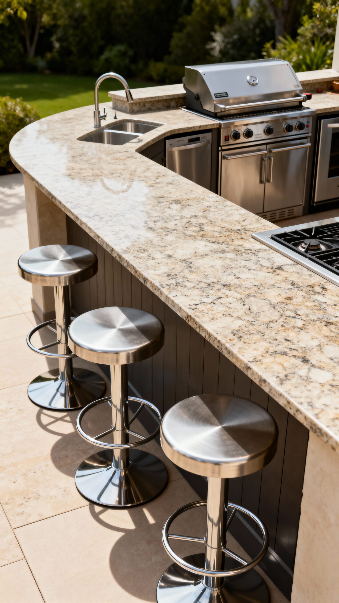 integrated functional entertaining social outdoor kitchen
