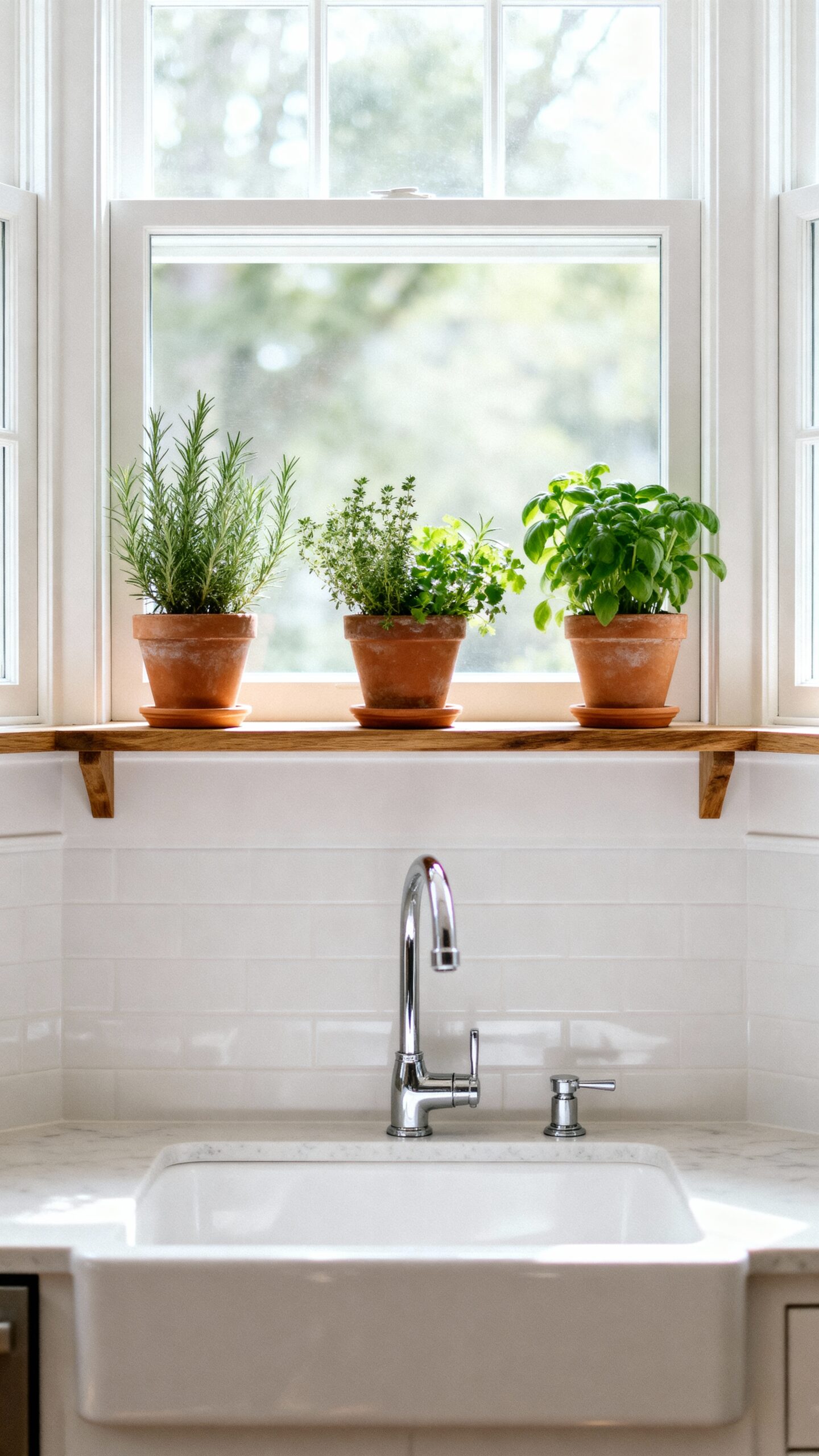 kitchen bay window herb garden