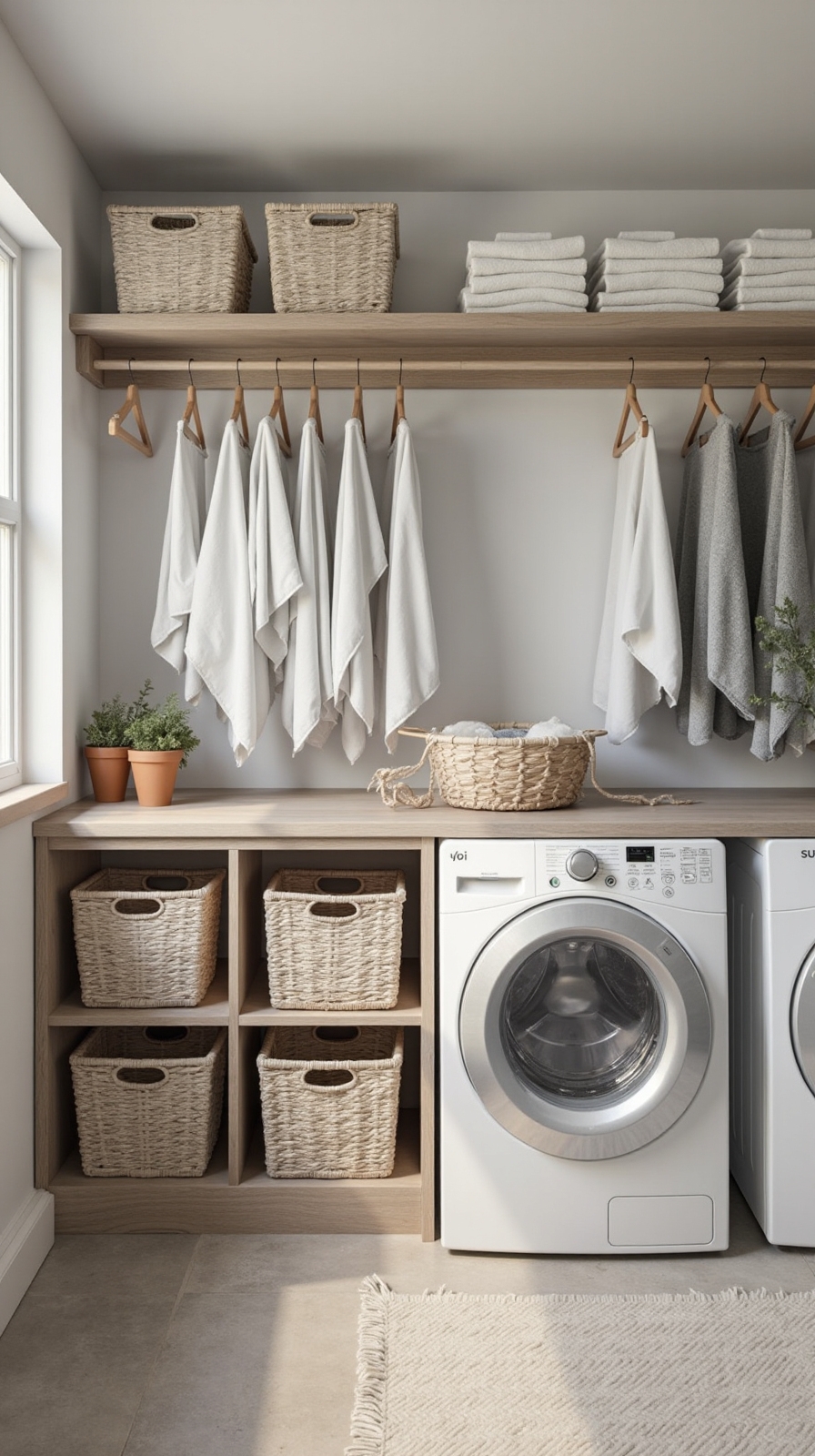 laundry room folding stations simplify sorting