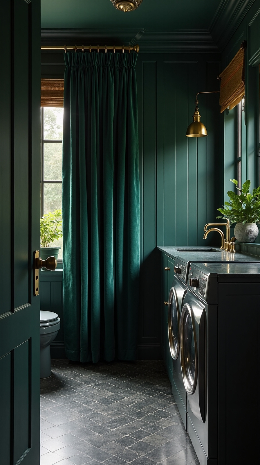 lavish moody reflective unconventional laundry room