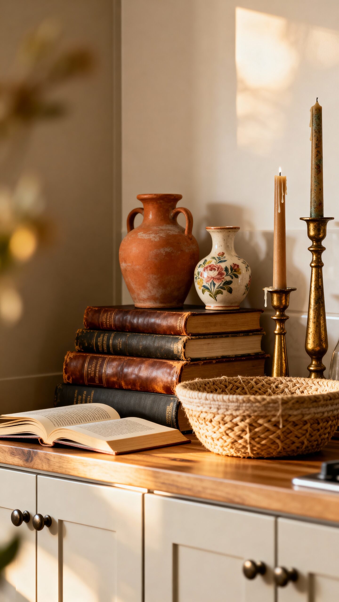 lived in kitchen aesthetic through books decor