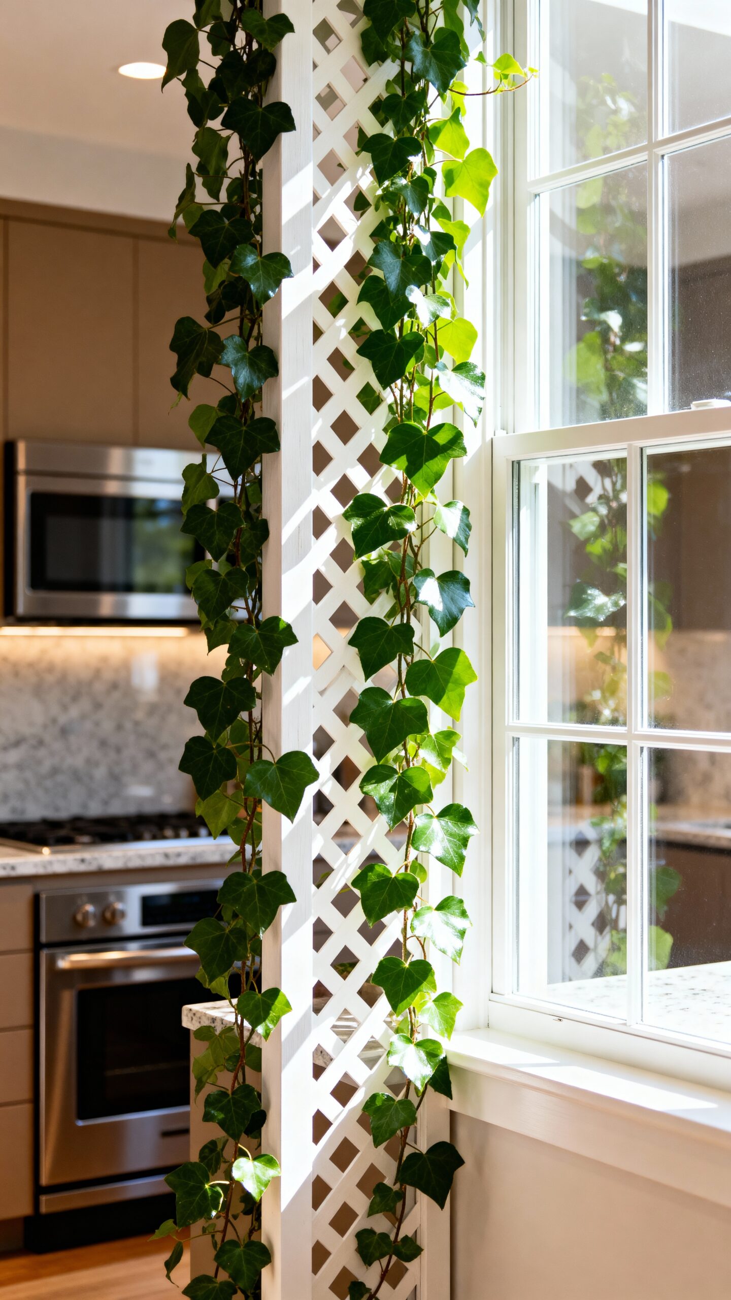 living green window curtain