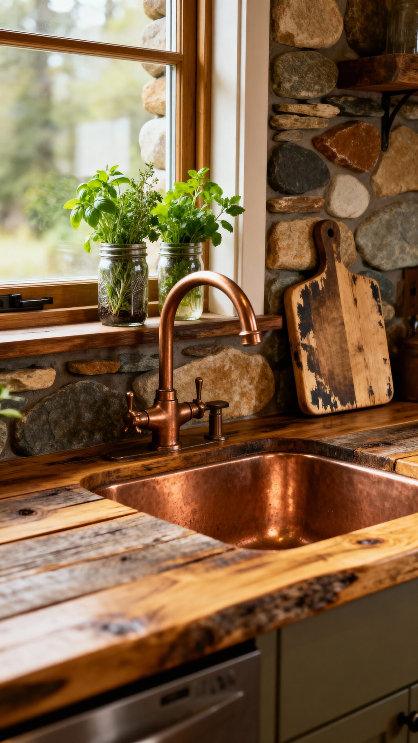 locally sourced materials ground the design