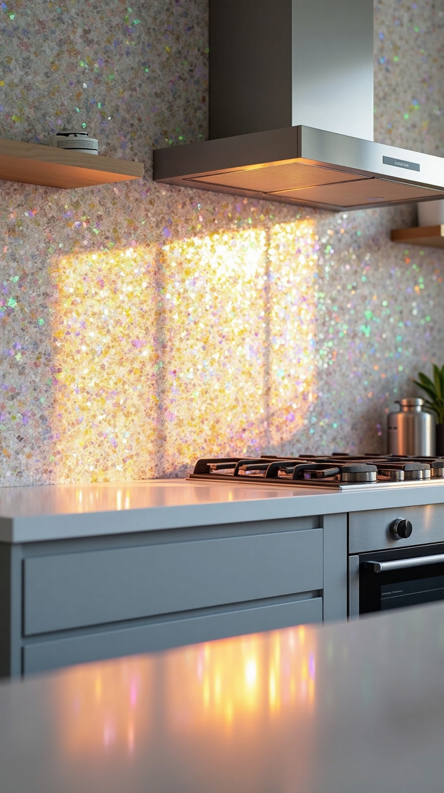 luminous shimmering versatile iridescent glass tiles