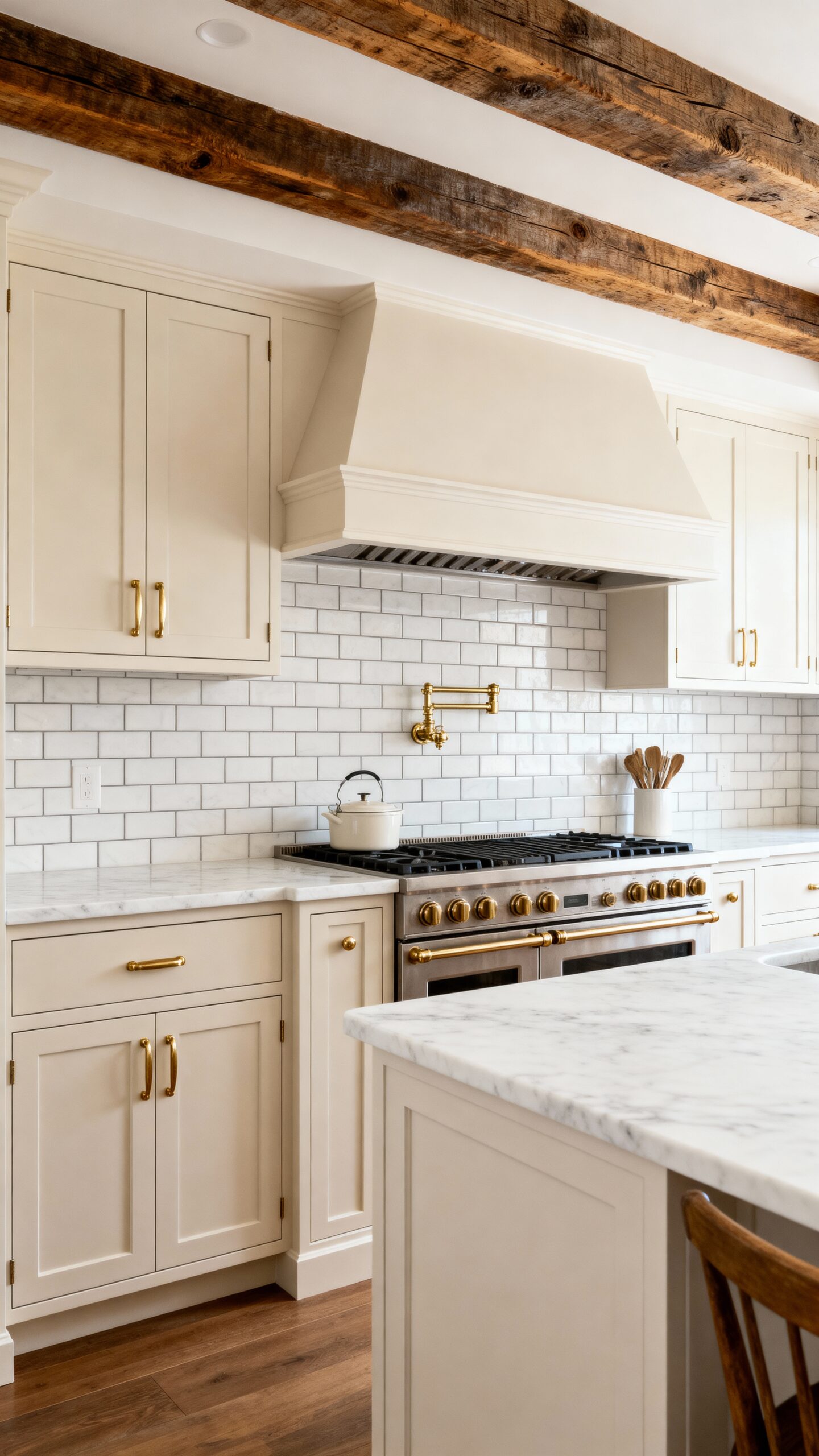 luminous sophisticated farmhouse kitchen design
