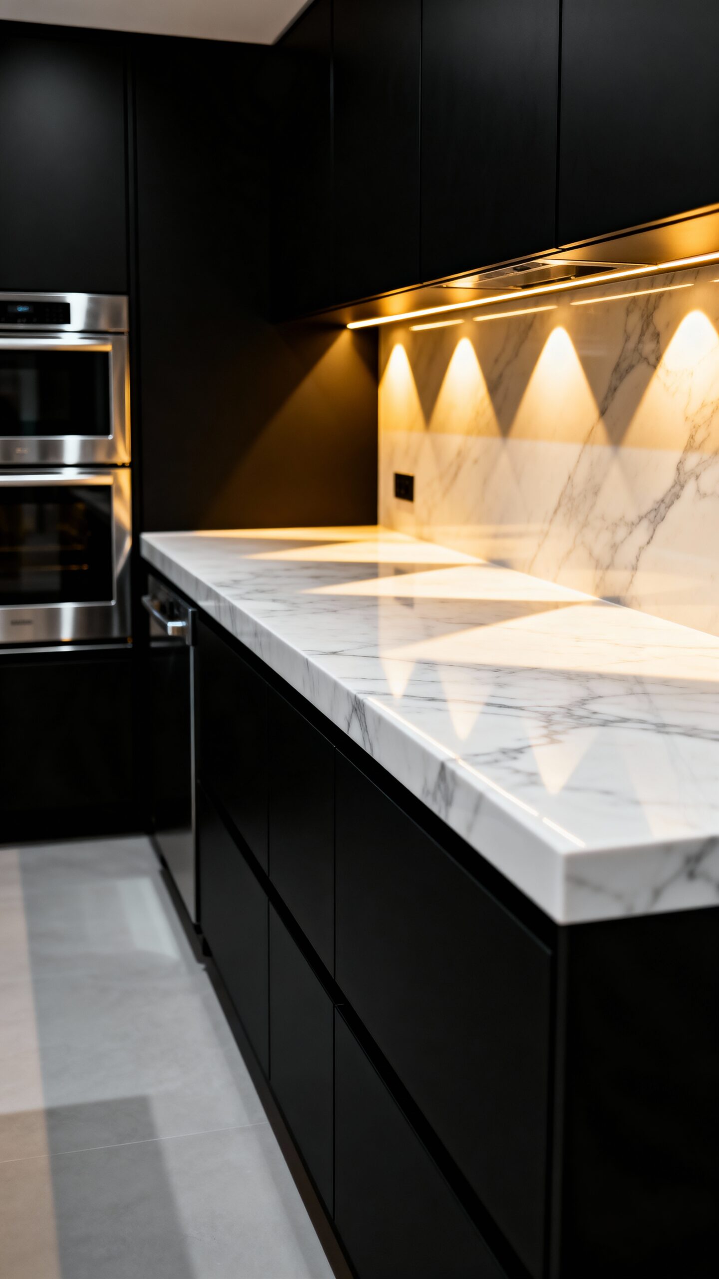 luxurious black cabinets timeless marble countertops