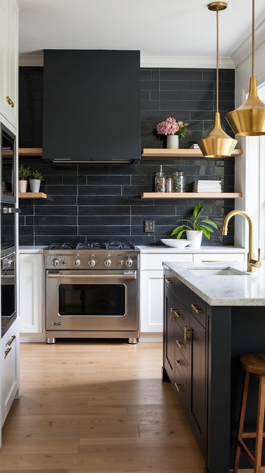 luxurious black kitchen backsplash designs