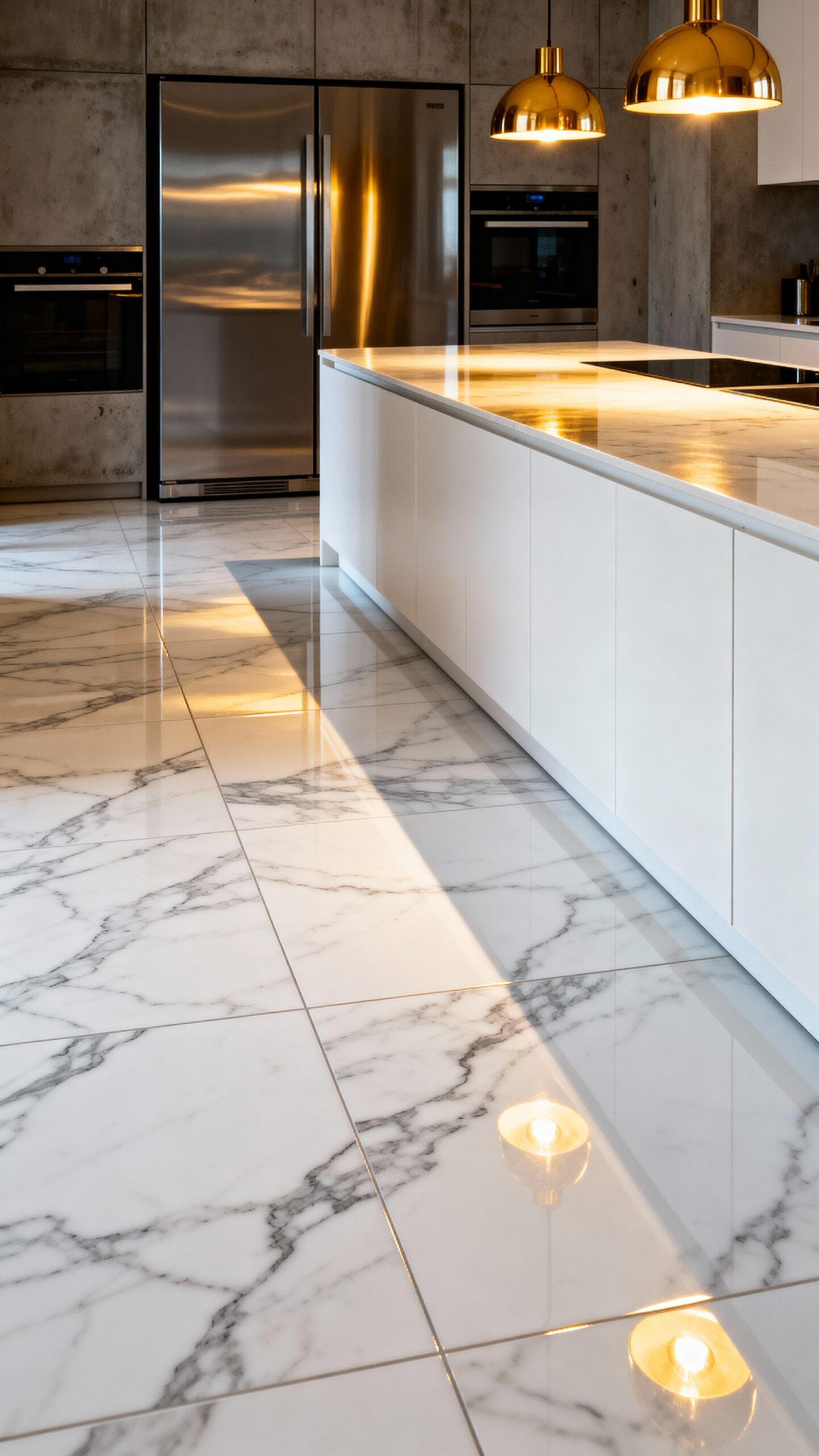luxurious expansive marble kitchen sophistication