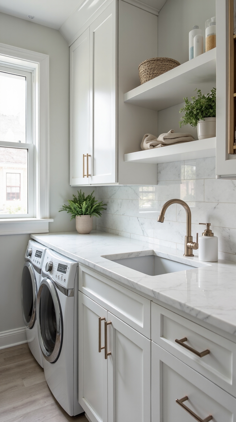 luxurious laundry room transformation with premium countertops
