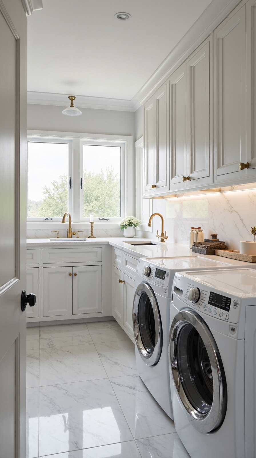 luxurious sophisticated durable transformative laundry room