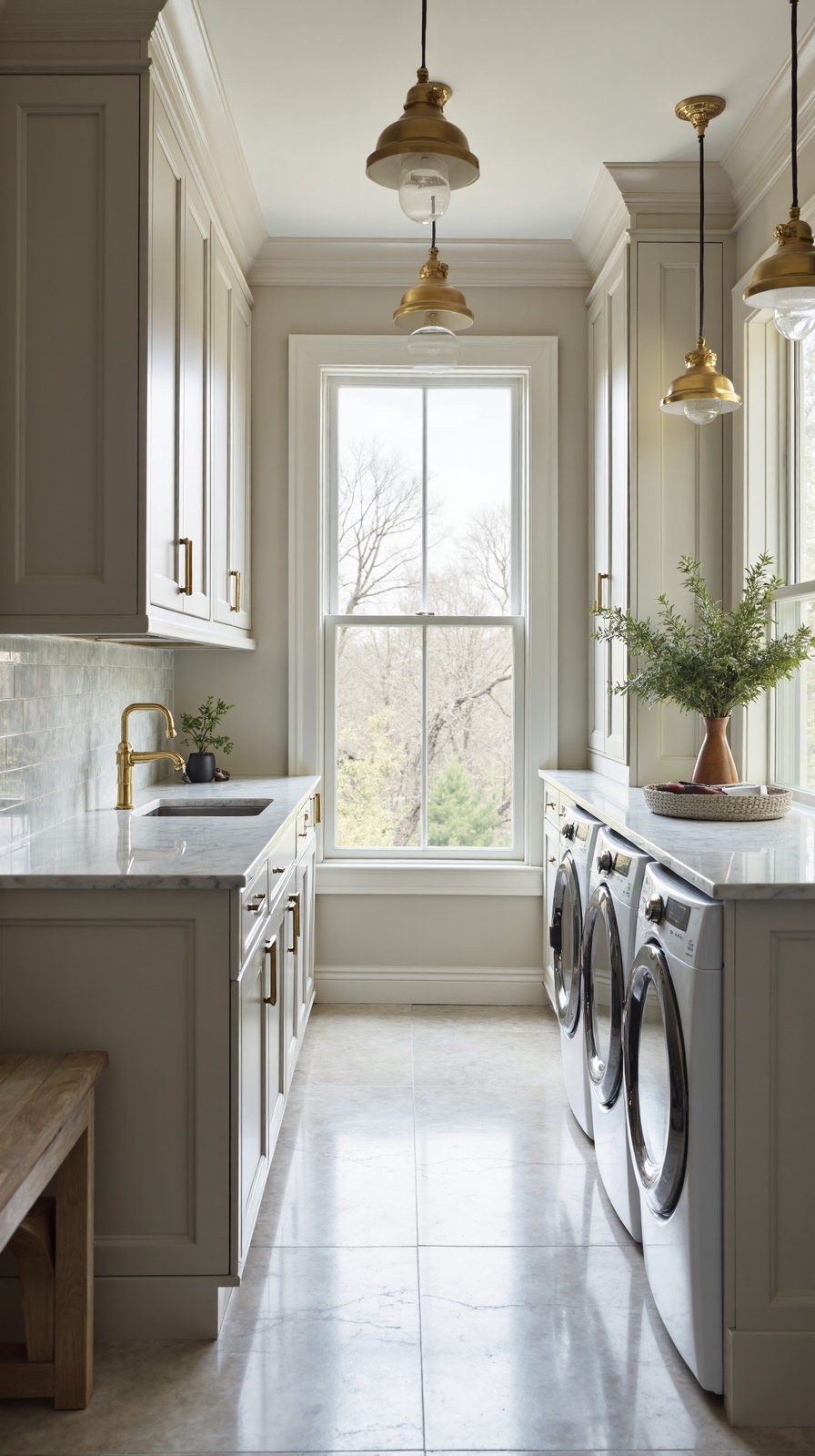 luxurious spa inspired mudroom transformation