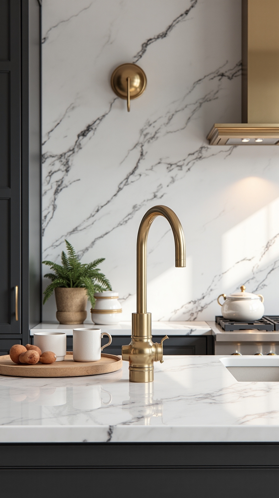 luxurious timeless elegant marble backsplash