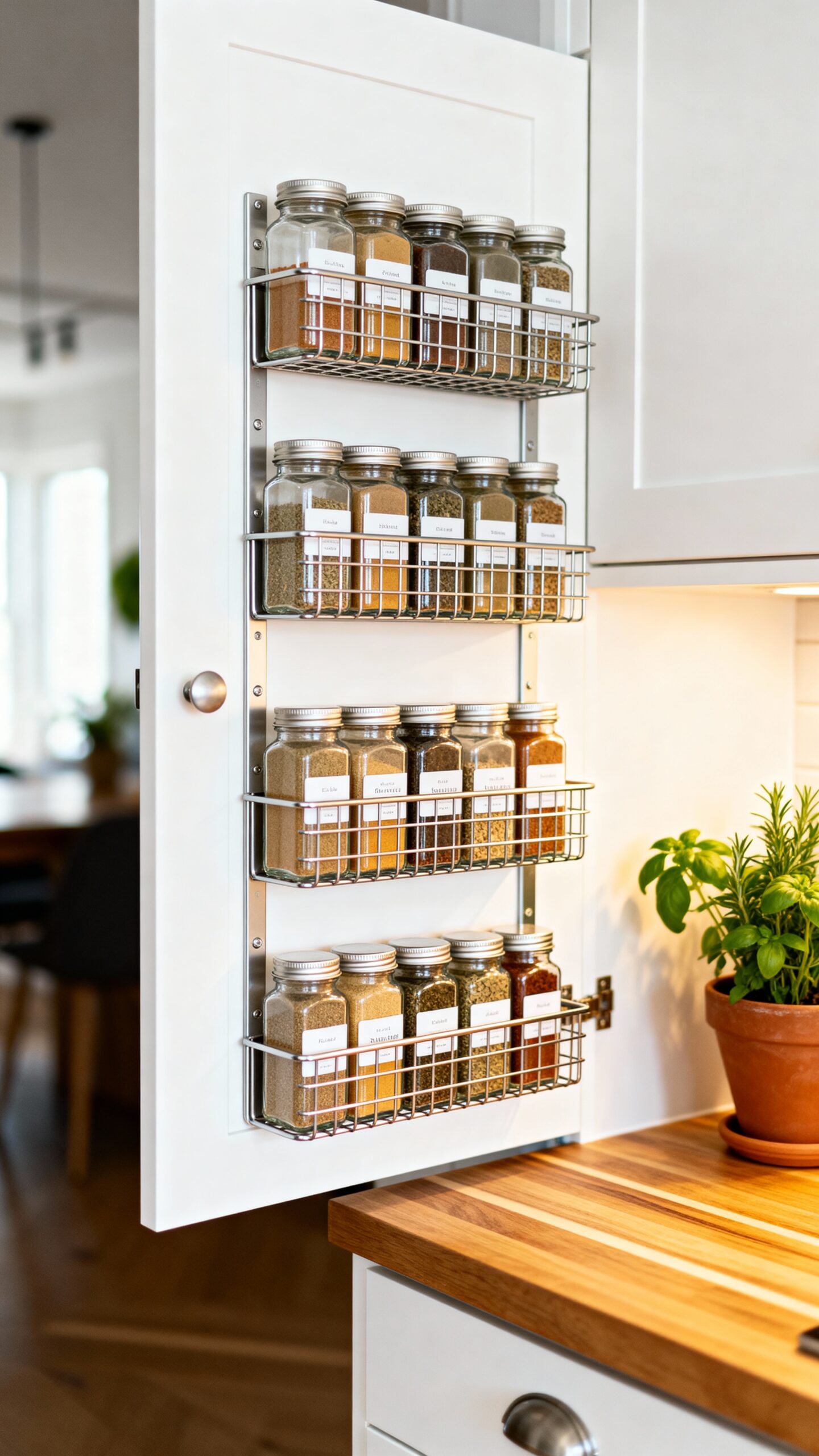 maximize cabinet door storage space