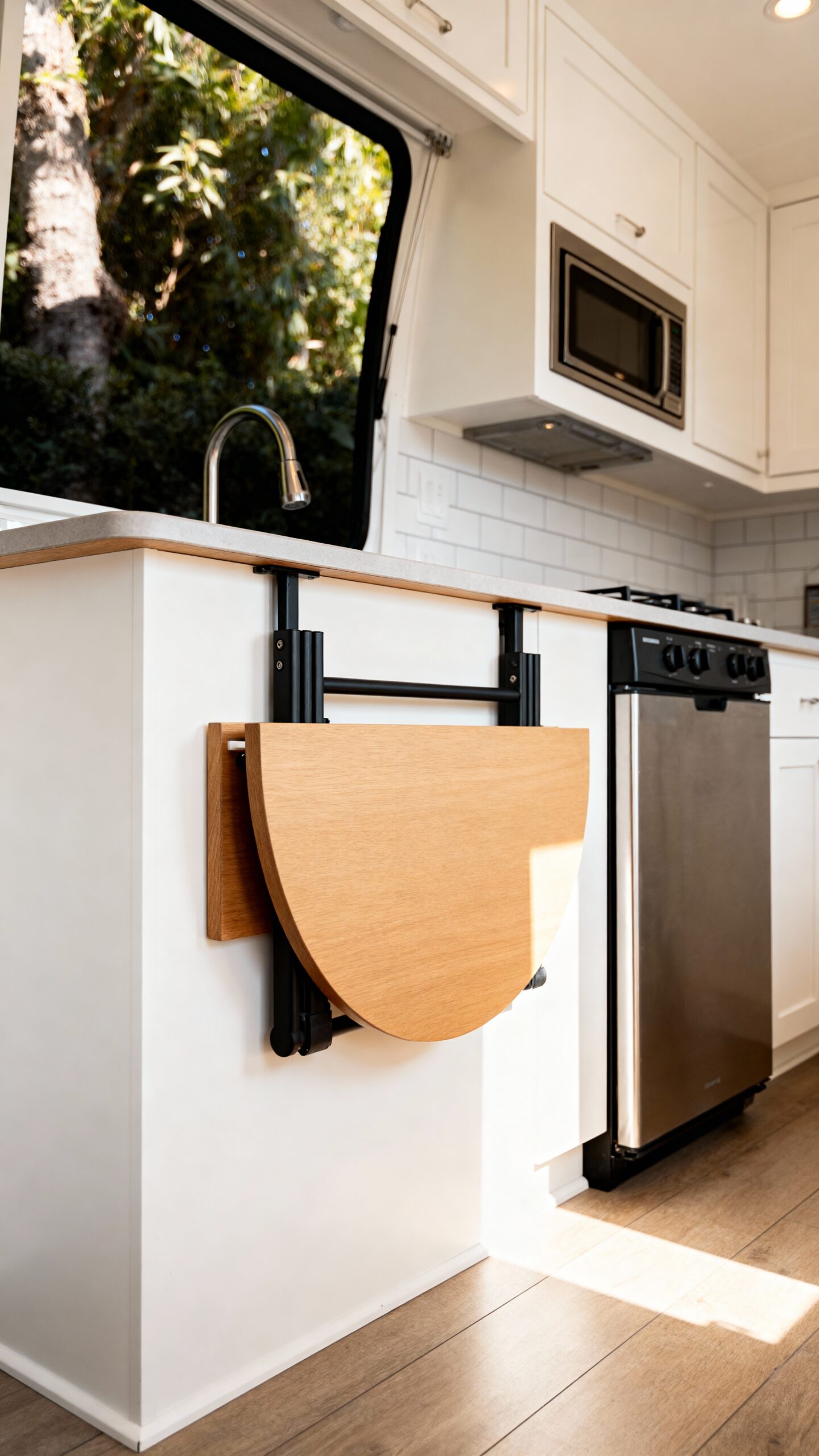 maximize compact kitchen prep space