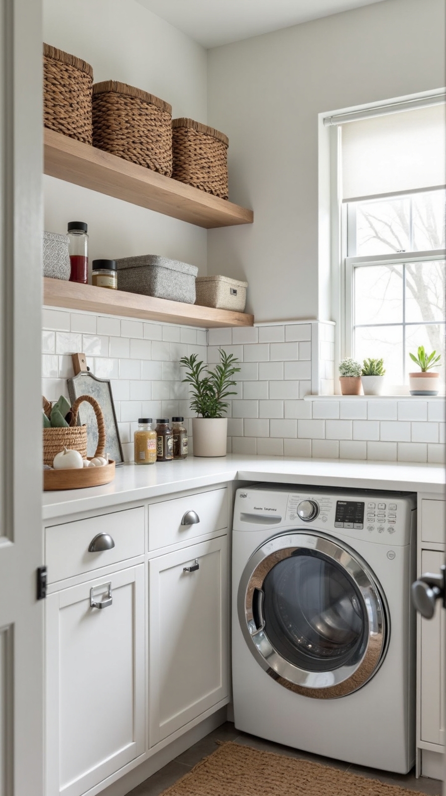 maximize corner space laundry storage