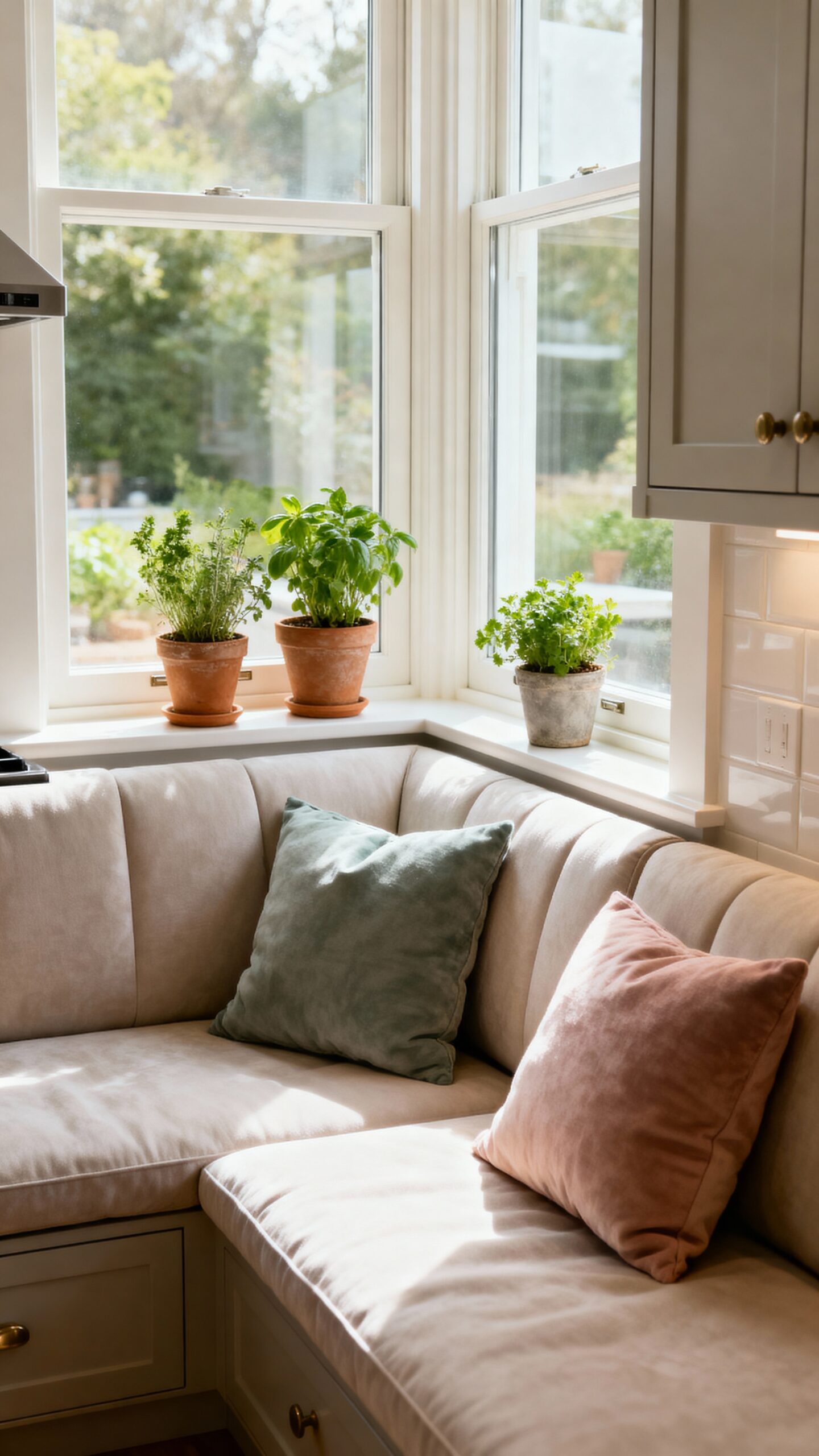 maximize kitchen seating with l shaped bench