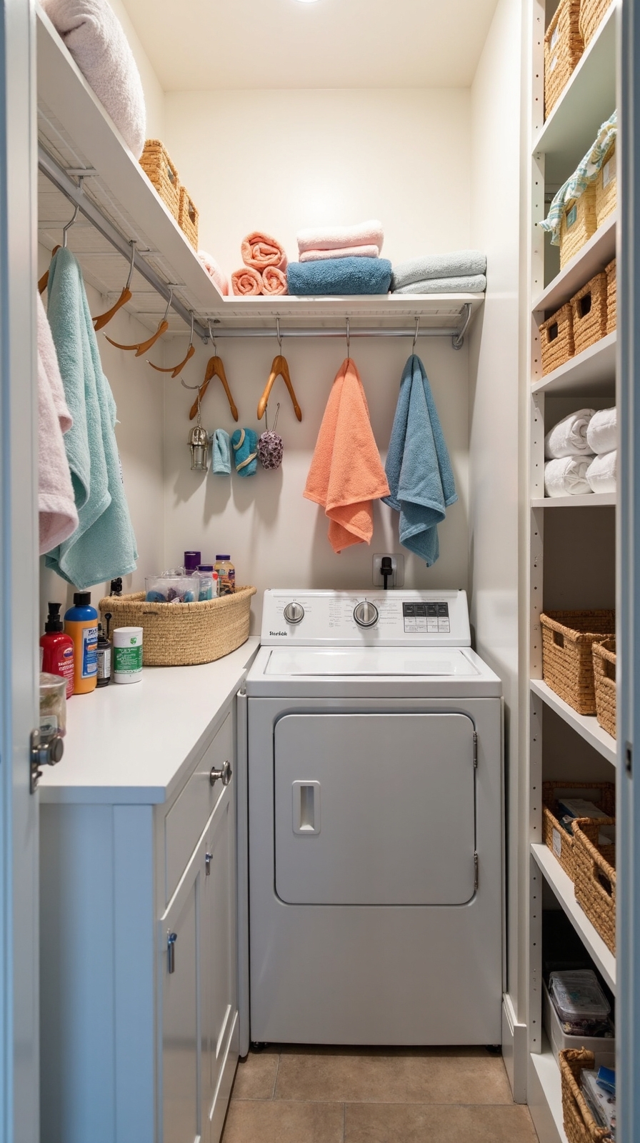 maximize laundry room vertical storage solutions