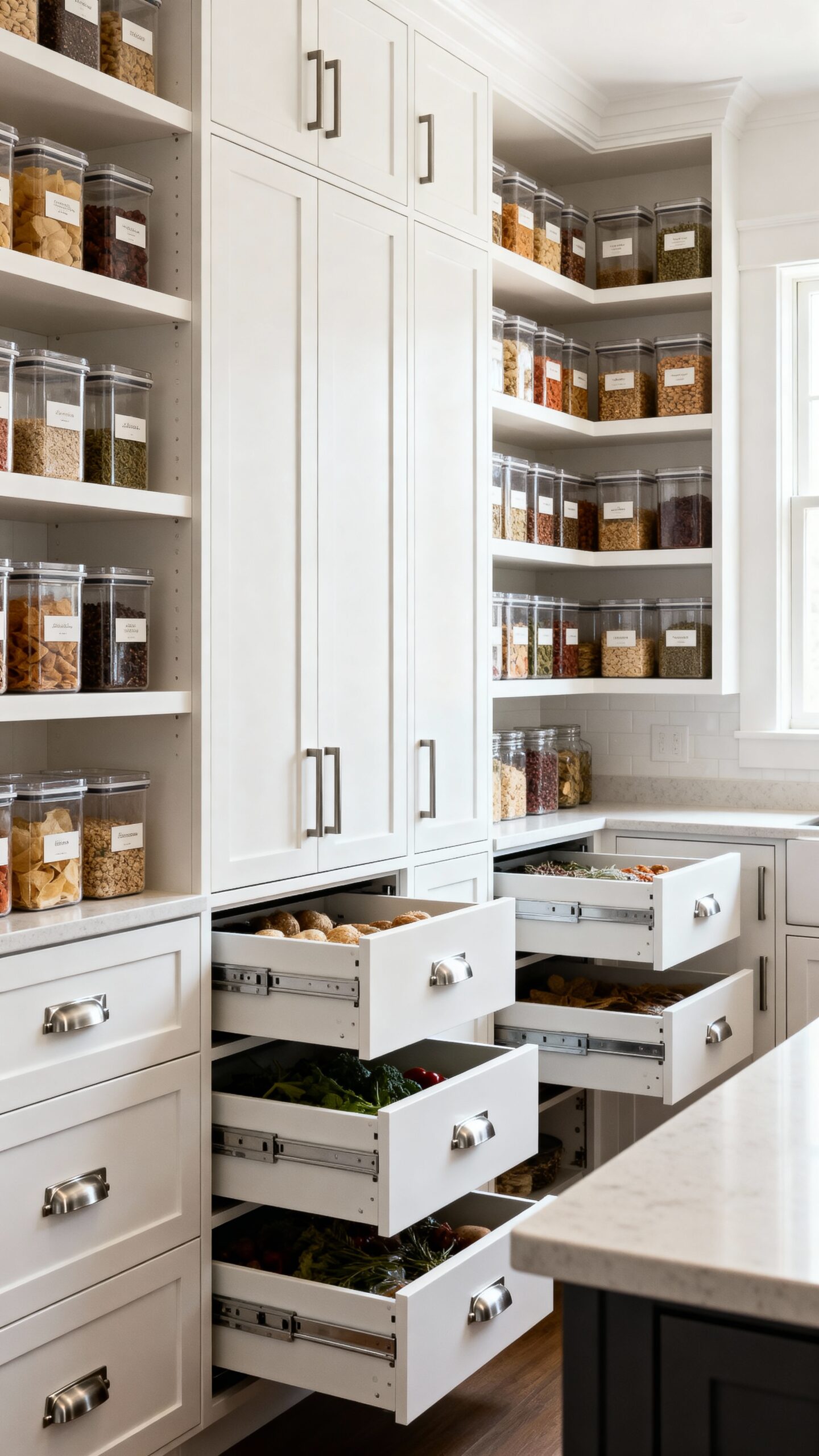 maximize storage with floor to ceiling cabinets