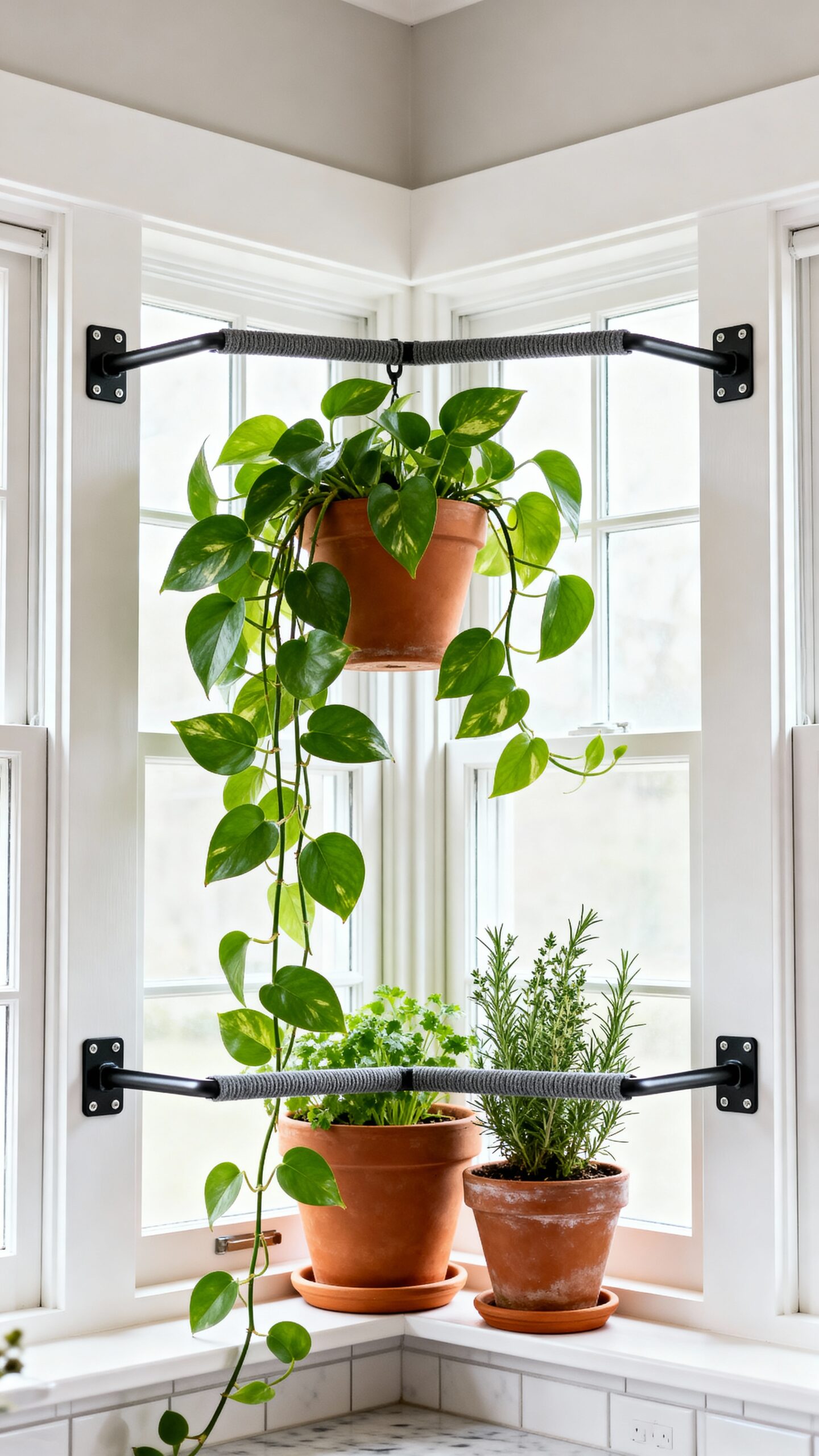 maximize vertical greenery with adjustable brackets