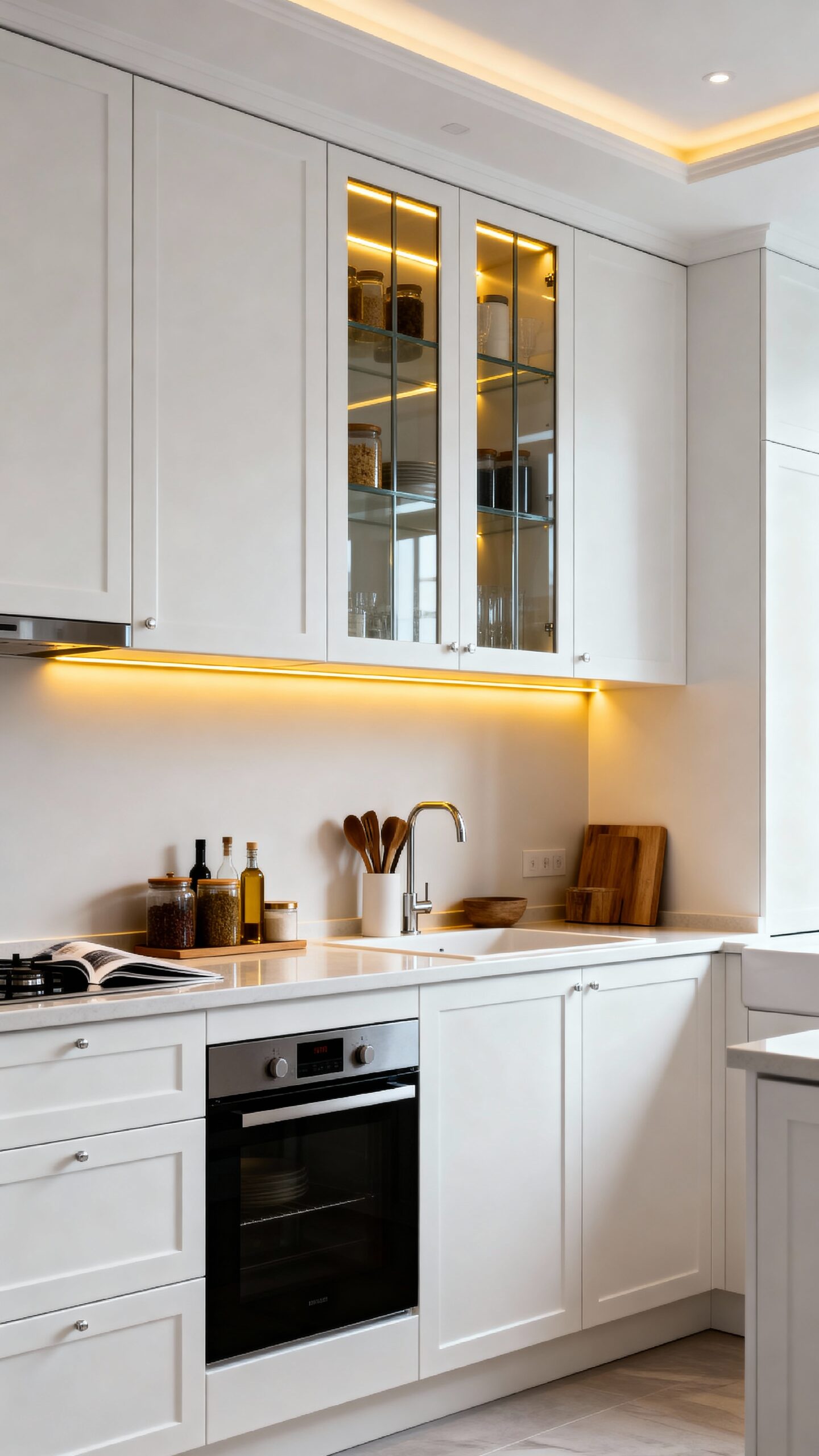 maximize vertical kitchen storage space