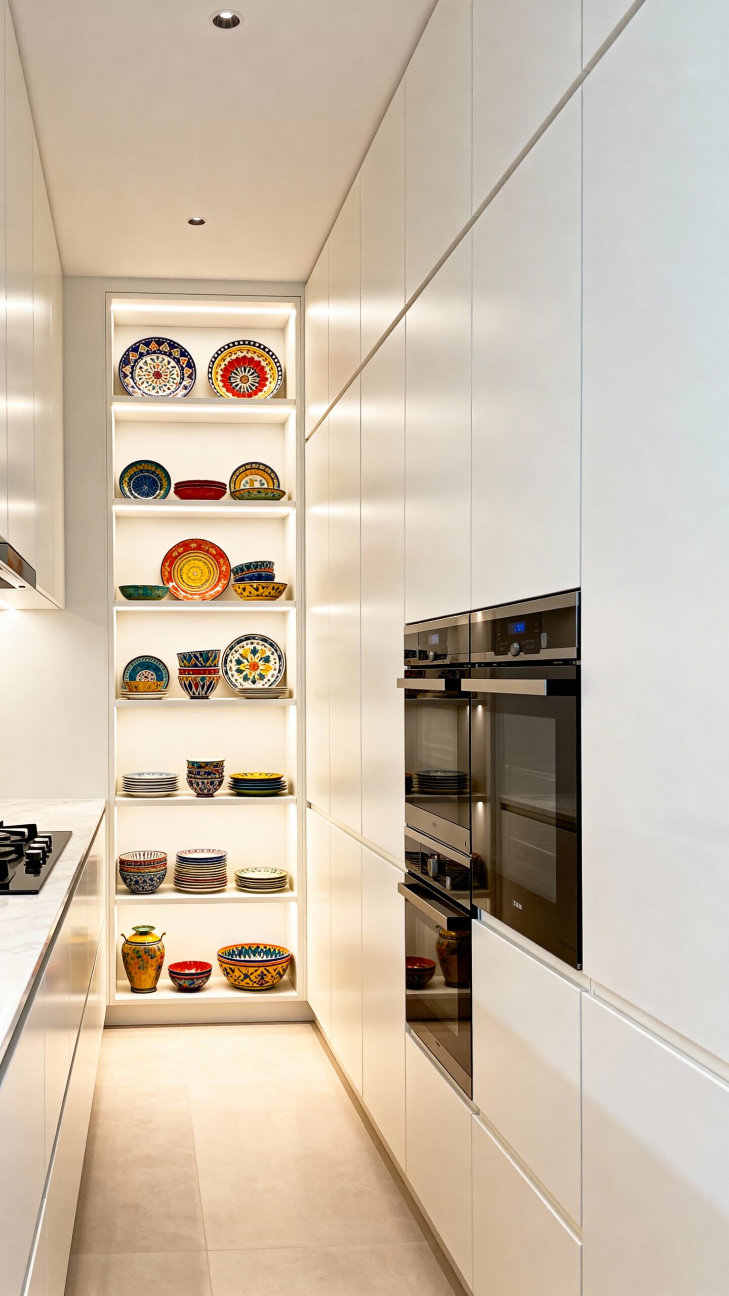 maximize vertical kitchen storage space