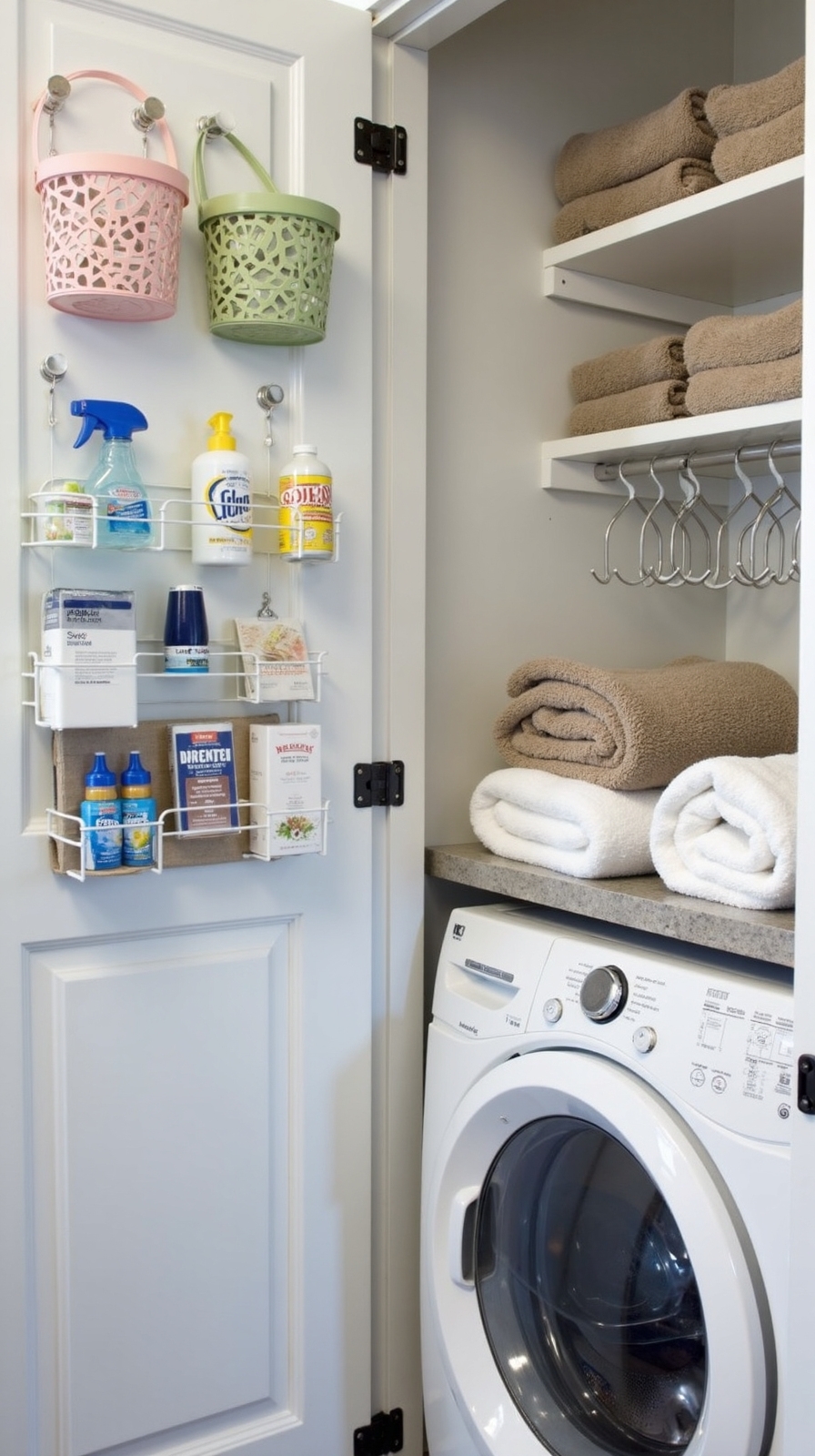 maximize vertical laundry room storage