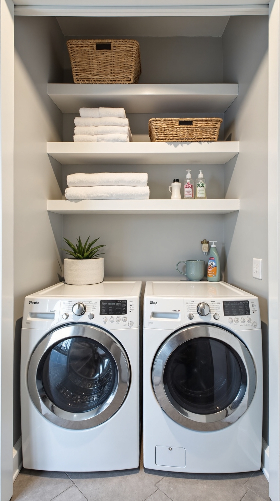 maximize vertical laundry room storage