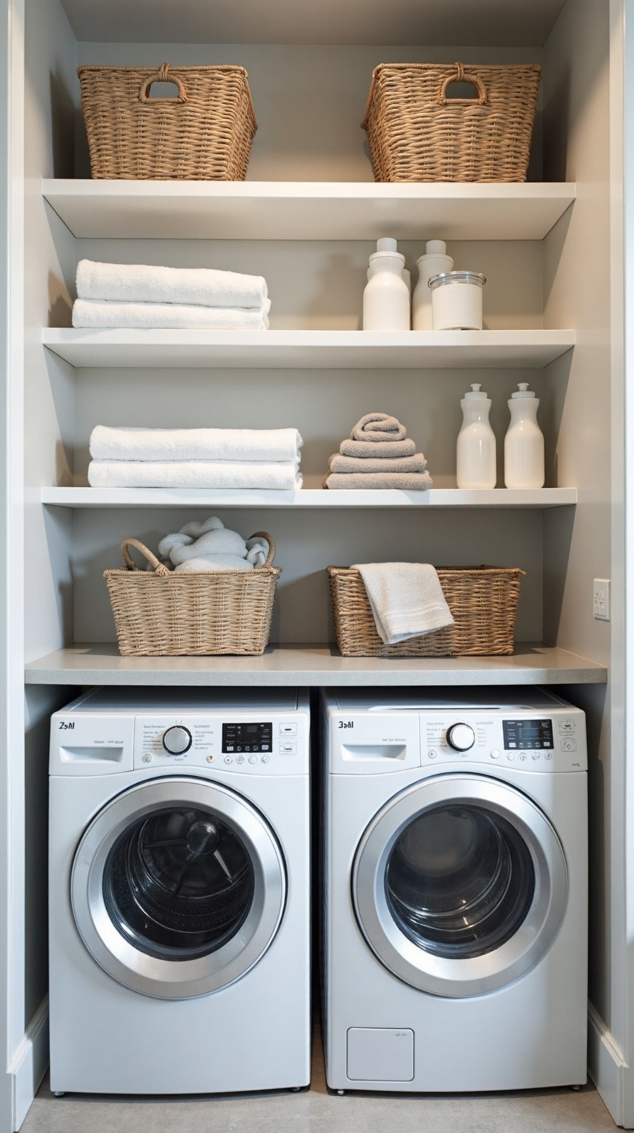 maximize vertical laundry room storage