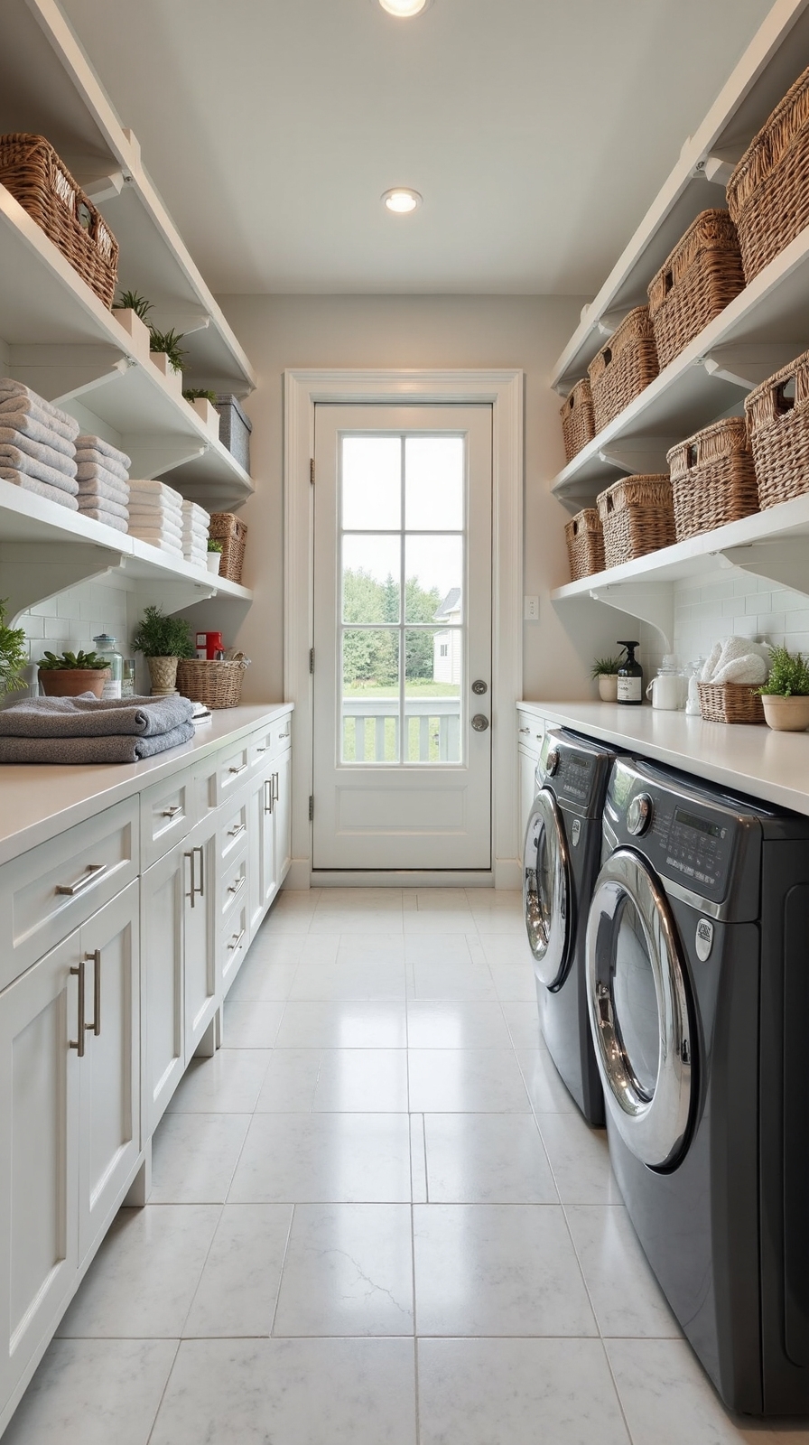 maximize vertical laundry room storage
