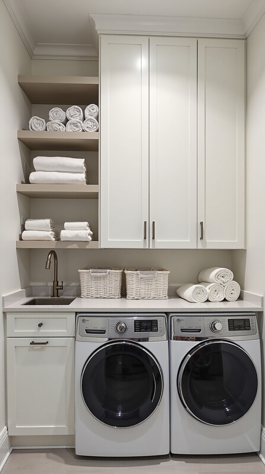 maximize vertical storage for laundry room